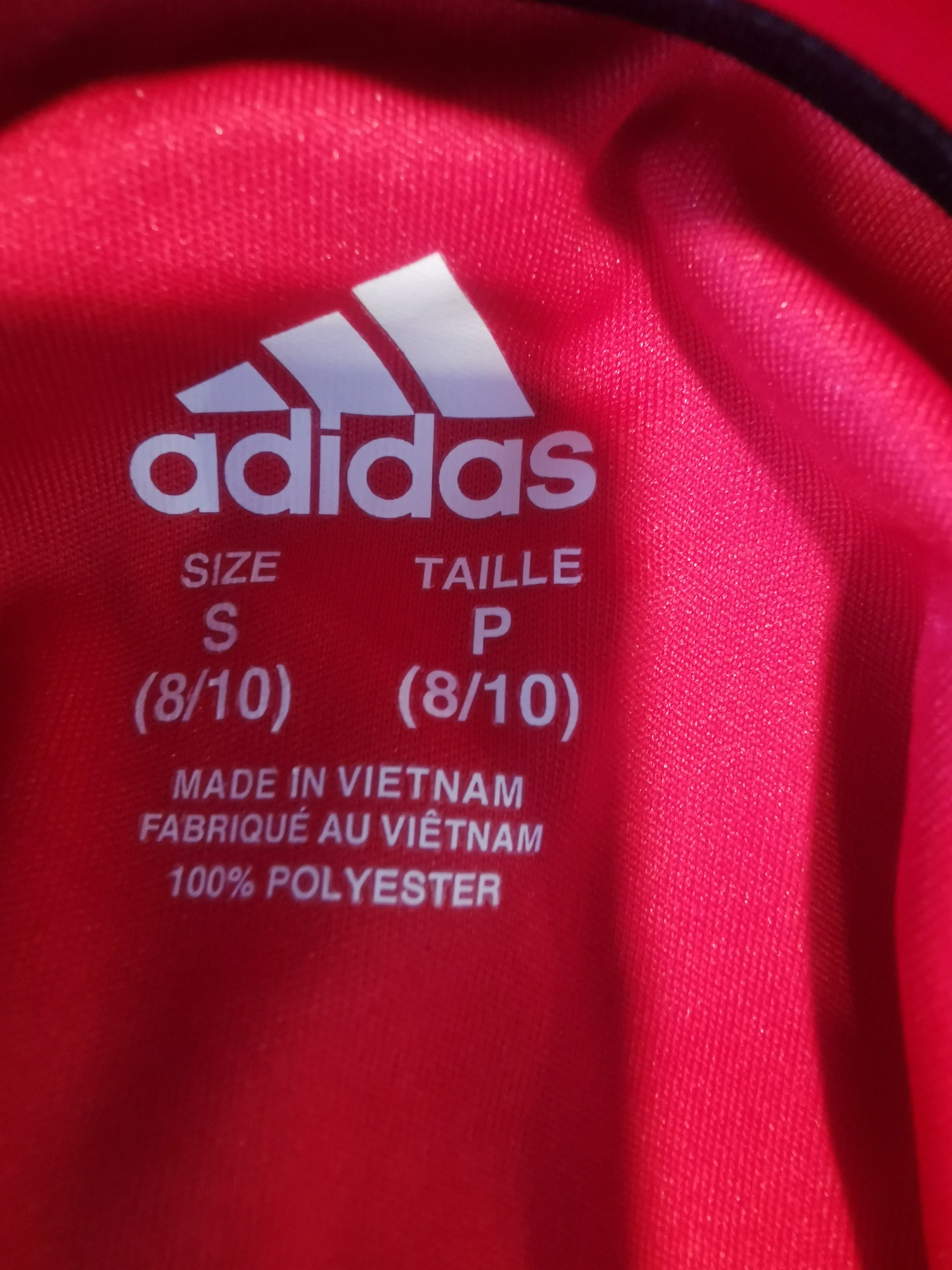 BOY SIZE SMALL (8/10 YEARS) - ADIDAS, Red Athletic Top EUC B3