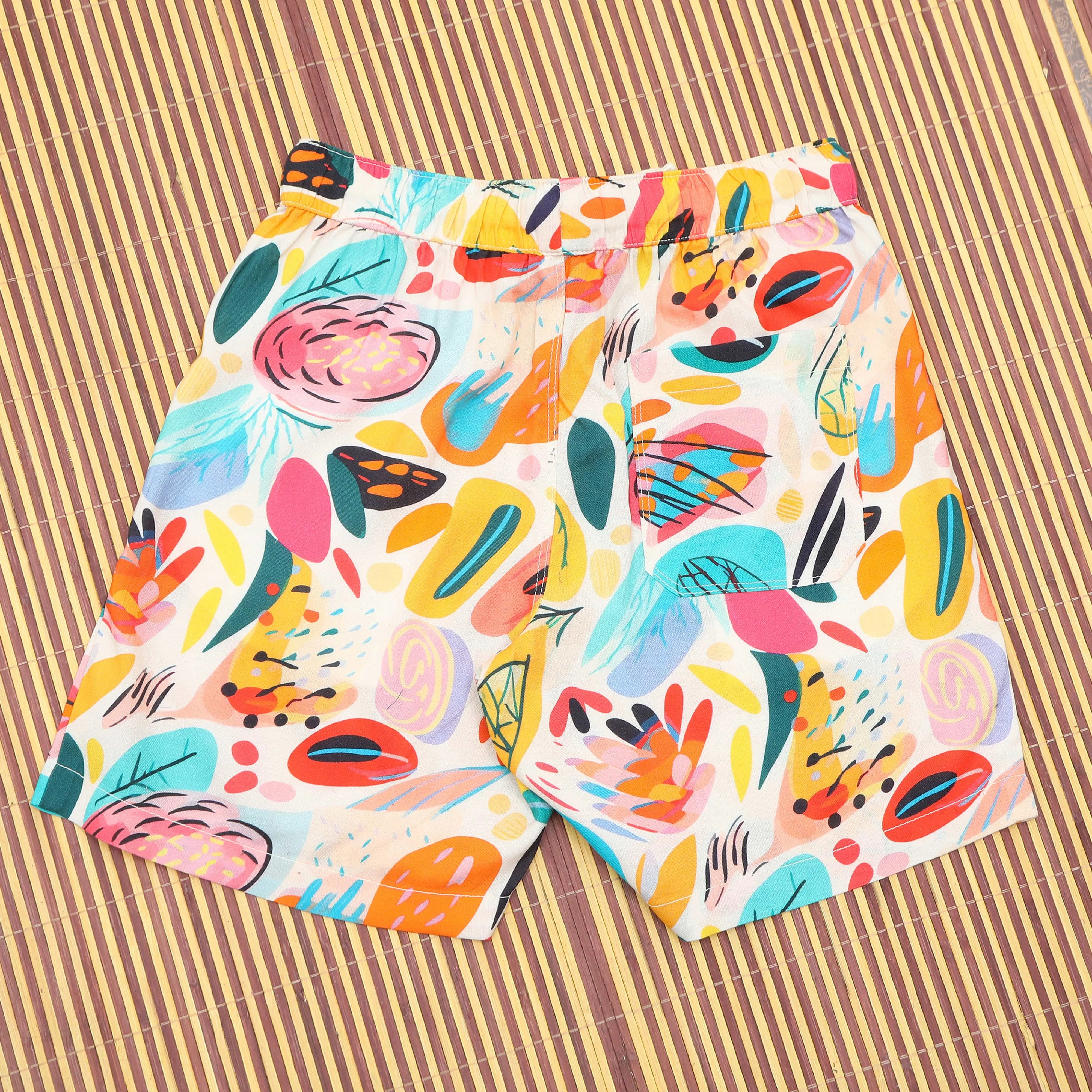 Boys Modern Leaf Print Short Multi Colour