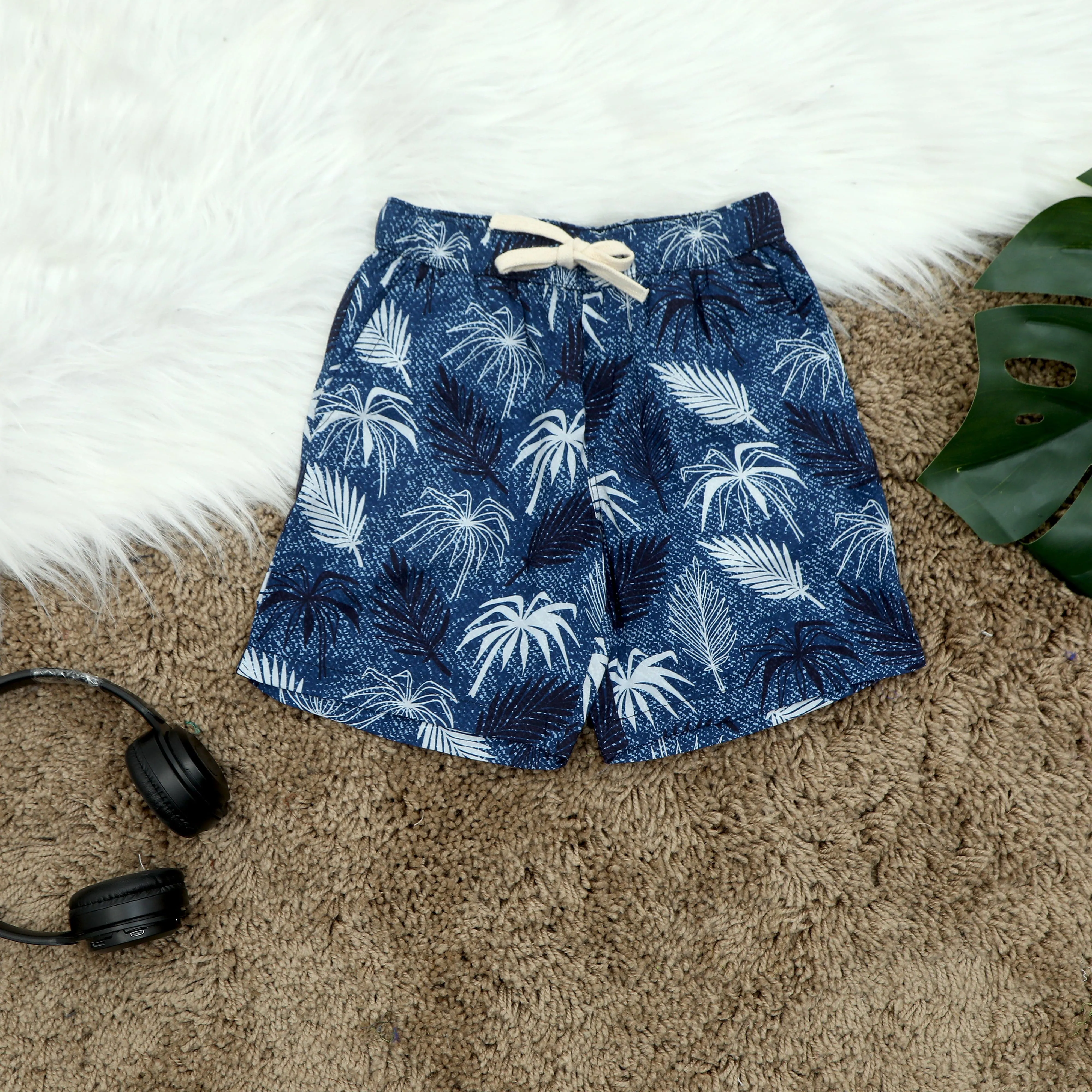 Boys Tree Print Short Navy Blue