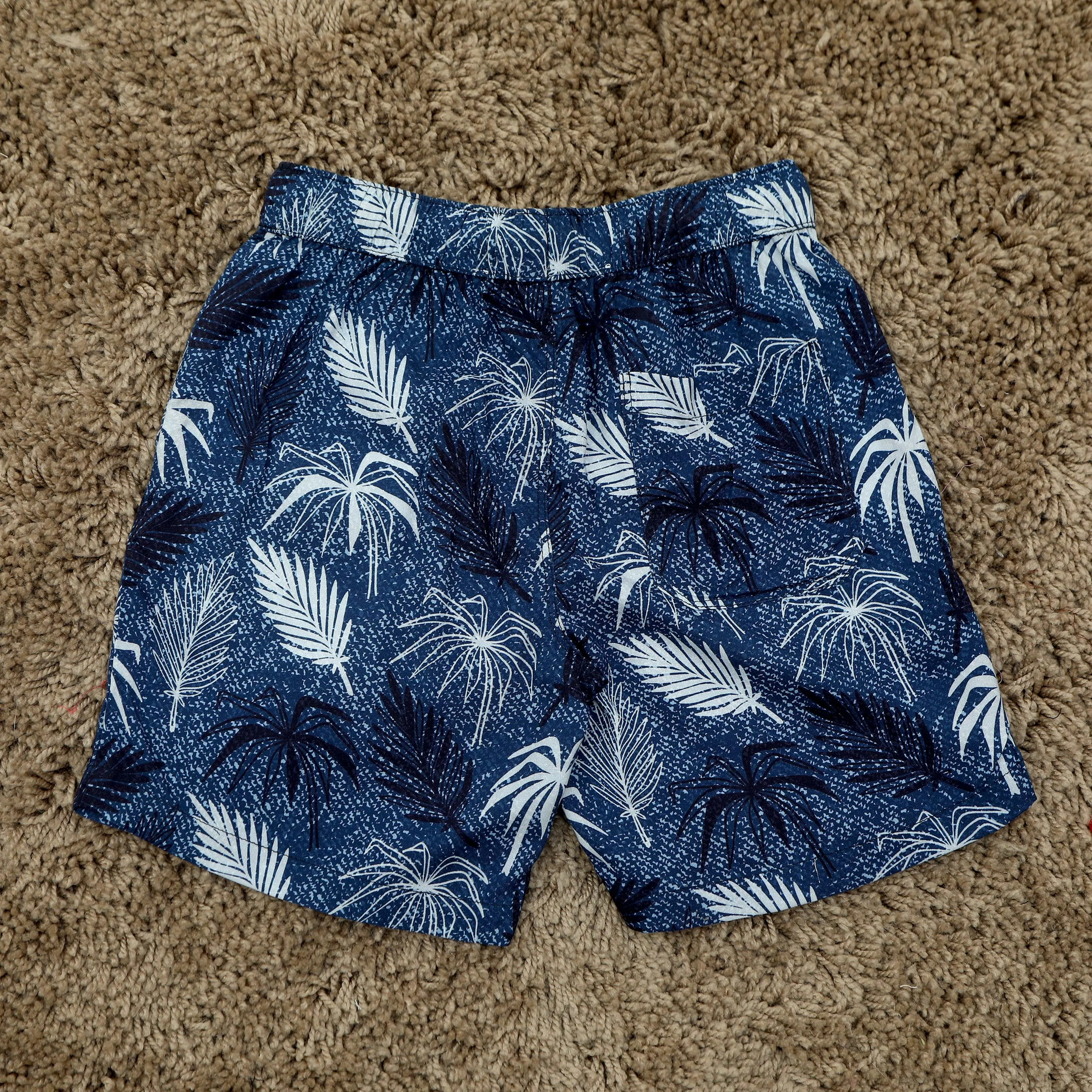 Boys Tree Print Short Navy Blue
