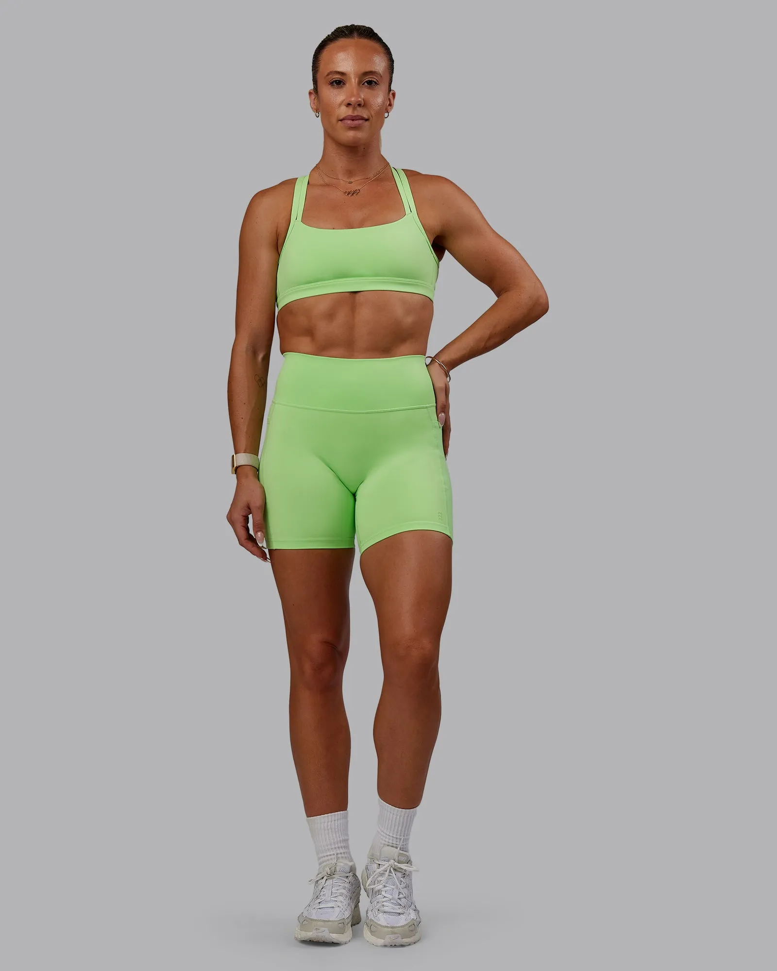 Bree Masters x Fusion Mid Short with Pockets - Pastel Lime