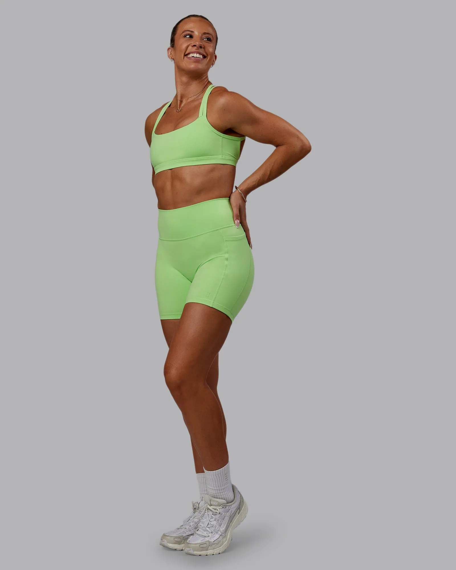 Bree Masters x Fusion Mid Short with Pockets - Pastel Lime