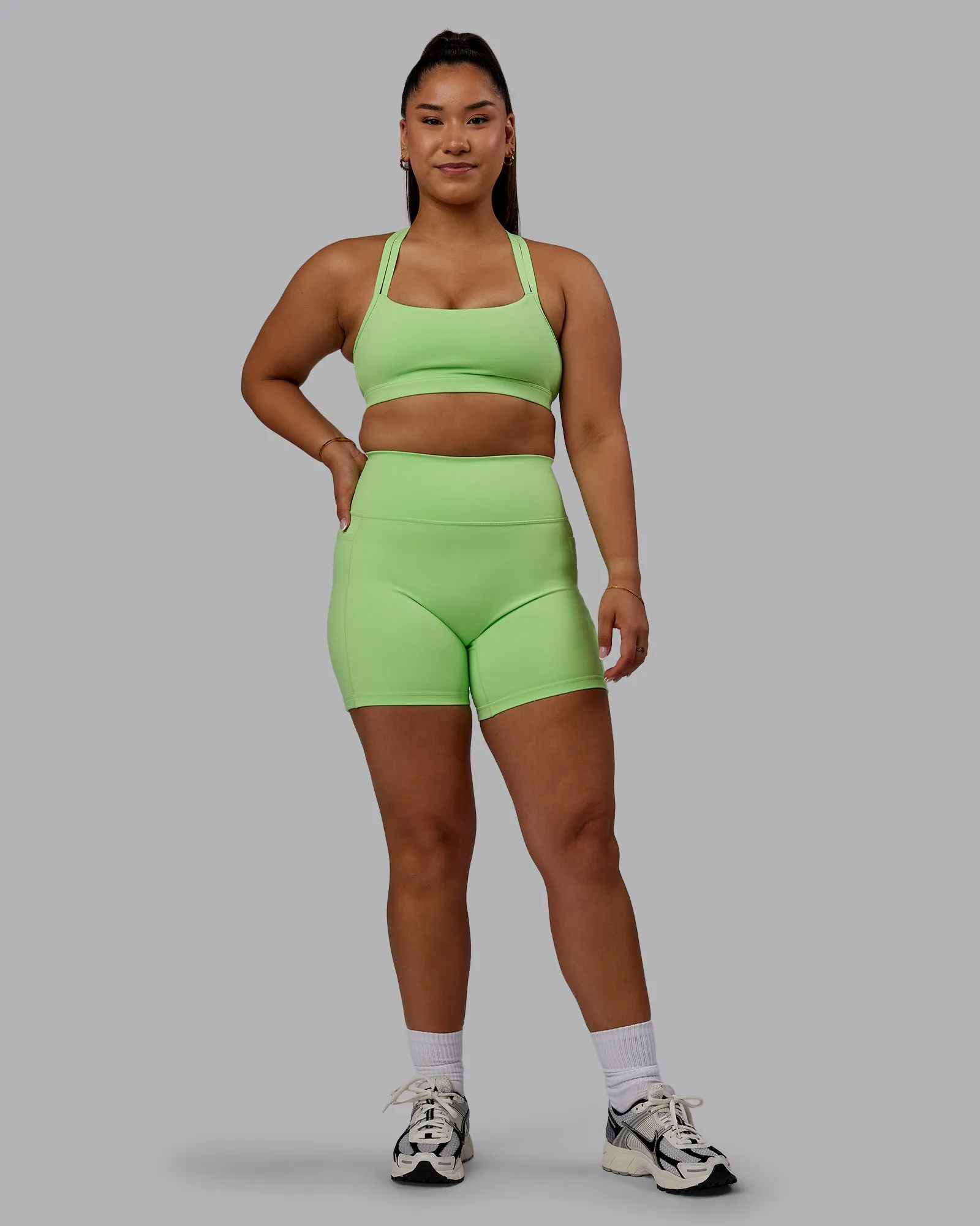 Bree Masters x Fusion Mid Short with Pockets - Pastel Lime