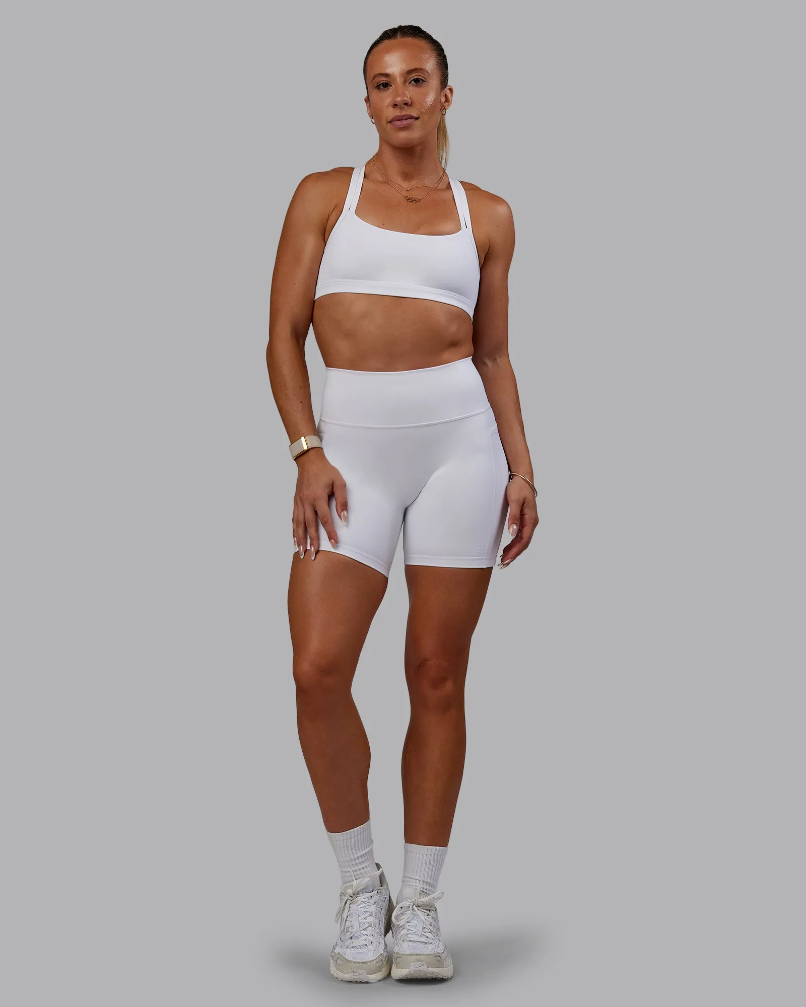 Bree Masters x Fusion Mid Short with Pockets - White
