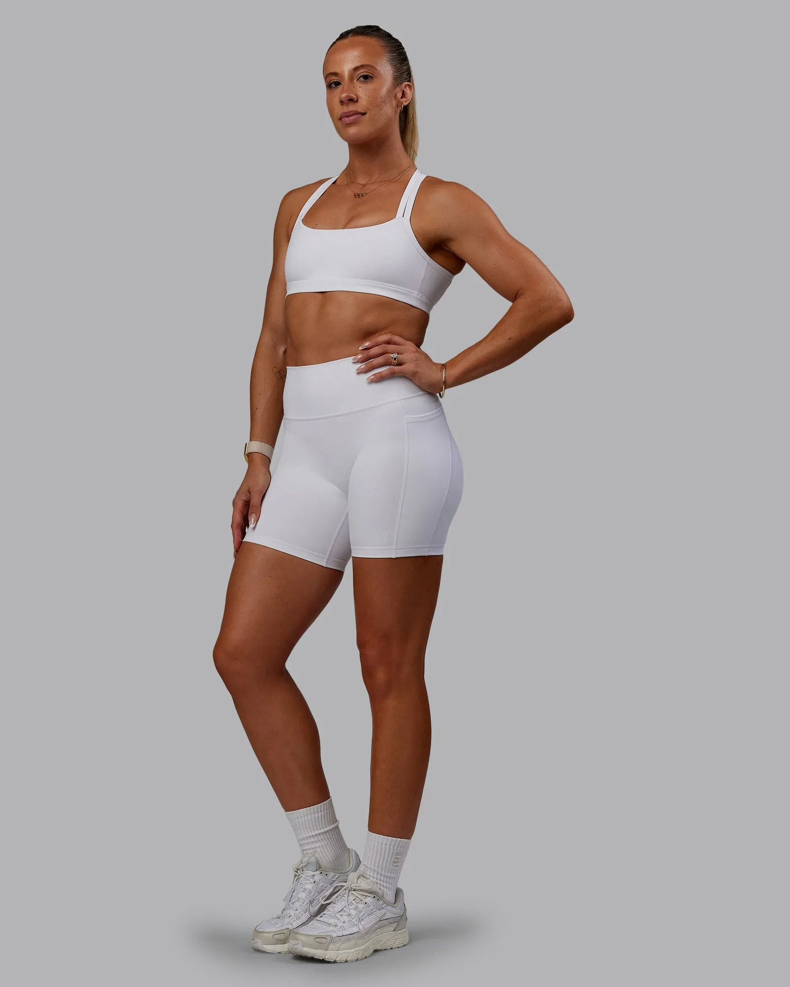Bree Masters x Fusion Mid Short with Pockets - White