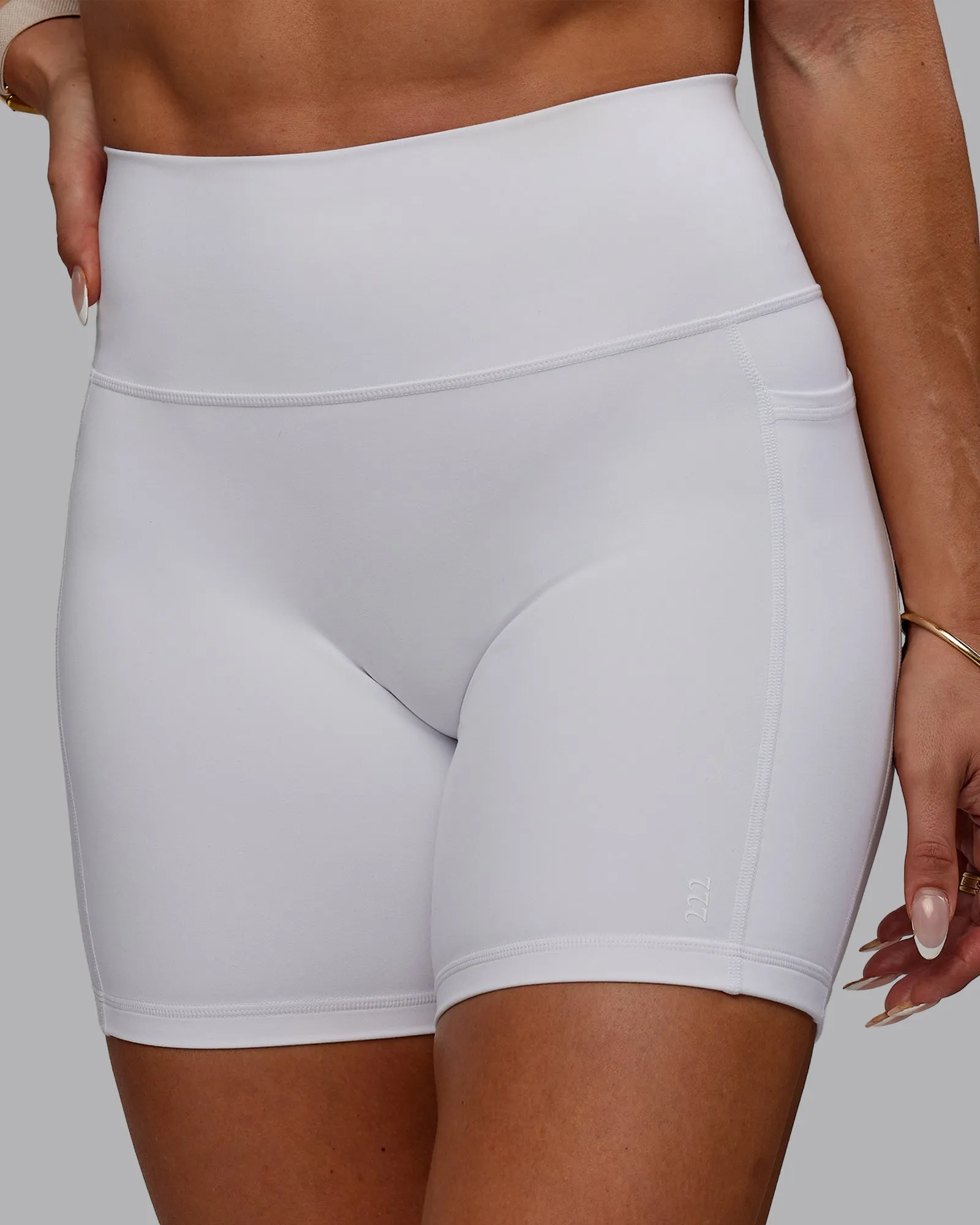 Bree Masters x Fusion Mid Short with Pockets - White