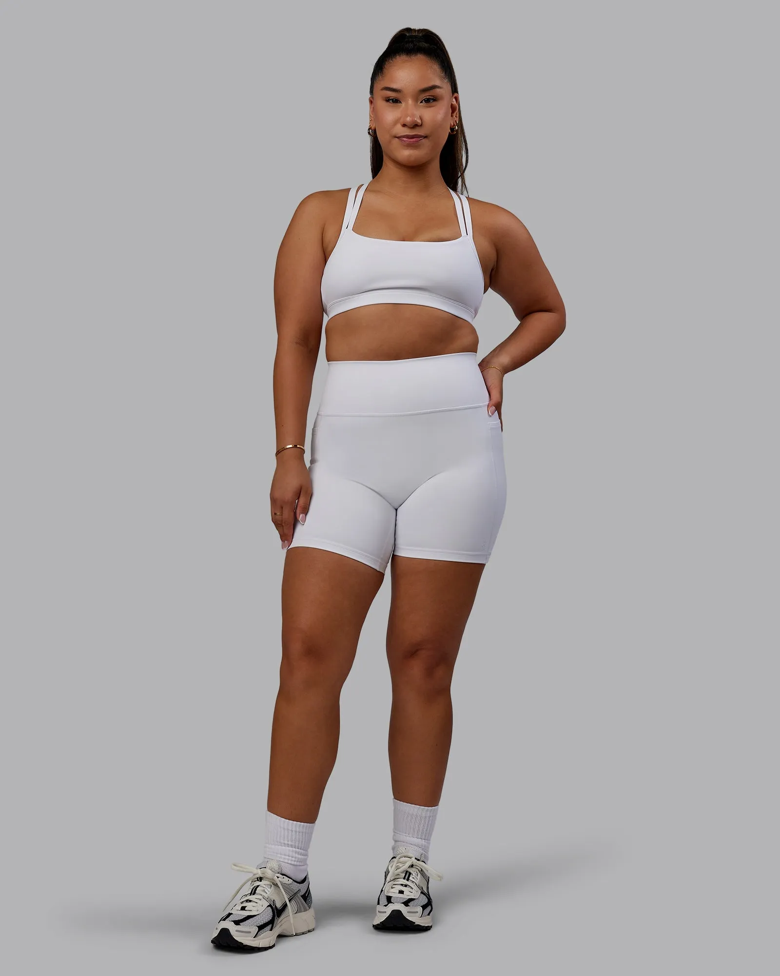 Bree Masters x Fusion Mid Short with Pockets - White
