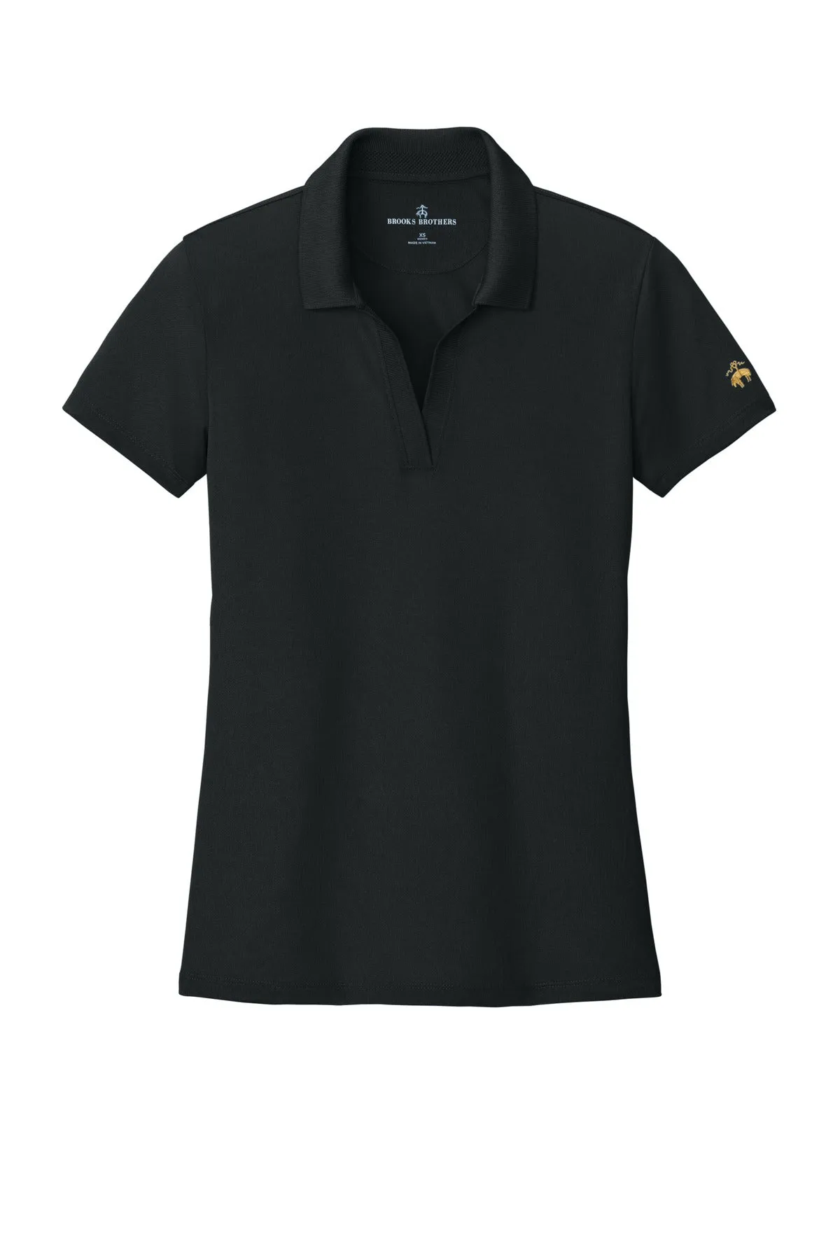 Brooks Brothers Women's Mesh Pique Performance Polo BB18221 Deep Black