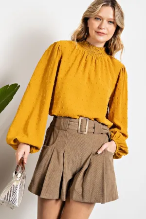 BUBBLE SLEEVES BLOUSE TOP