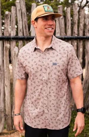 Burlebo All Over Fish Perf Button Up