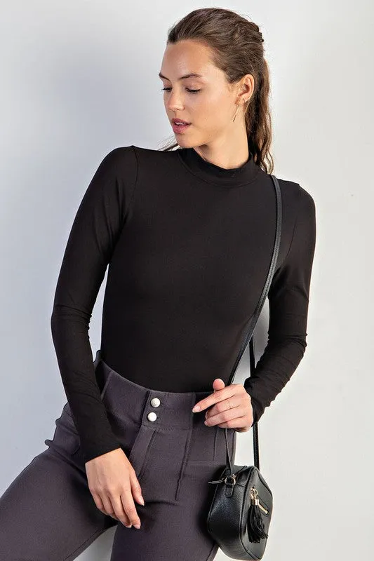 Butter Soft Mock Neck Long Sleeve Bodysuit