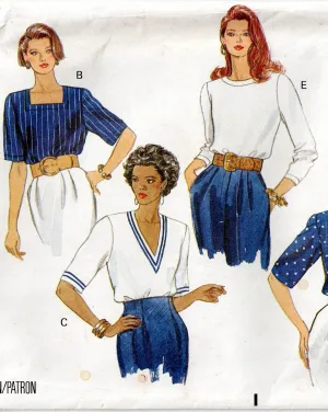 Butterick 5278 Womens EASY Pullover Tops 1990s Vintage Sewing Pattern Size 12 - 16 UNCUT Factory Folded
