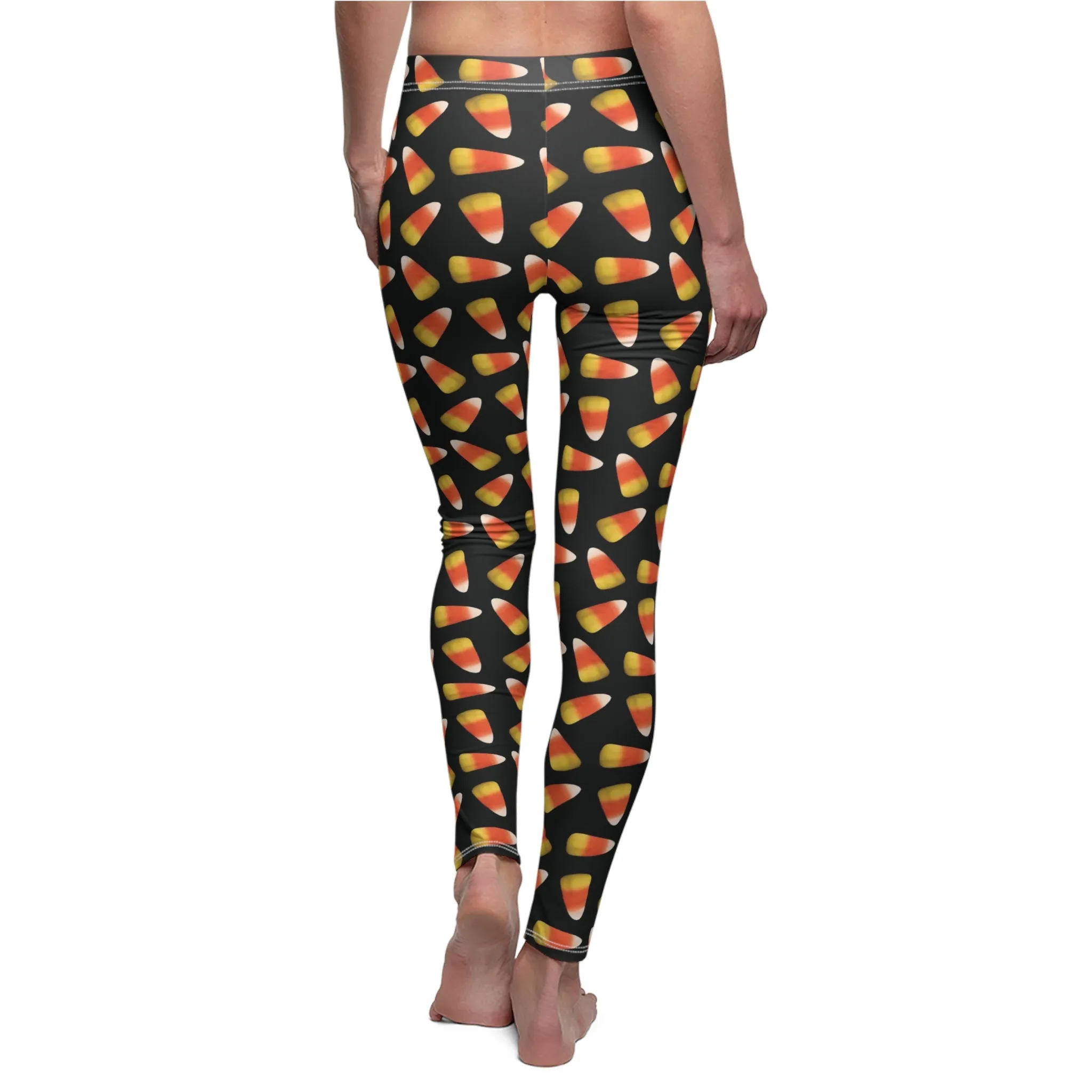 Candy Corn Halloween Womens Leggings Stretch Pants Yoga - Saiko Studio