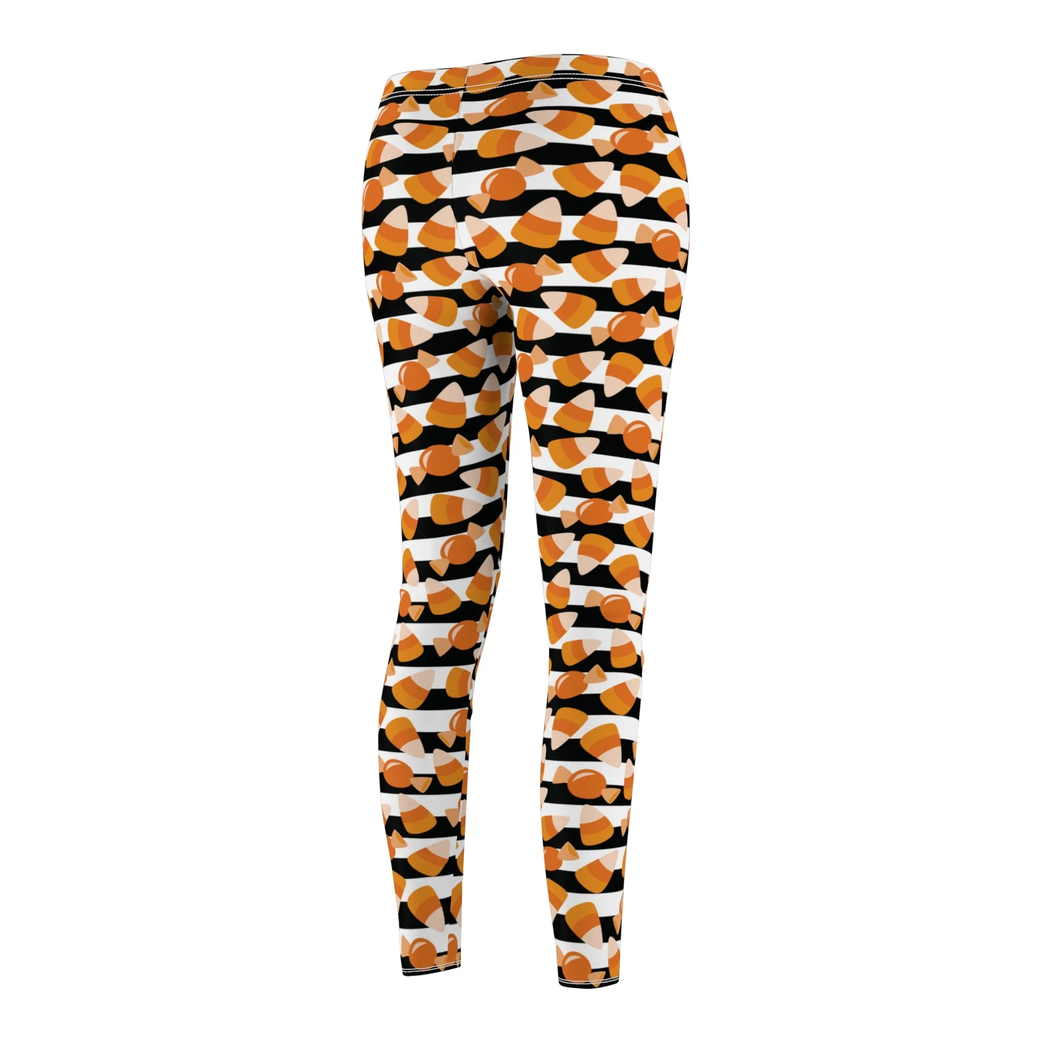 Candy Corn Halloween Womens Leggings Yoga Stretch Pants - Saiko Studio