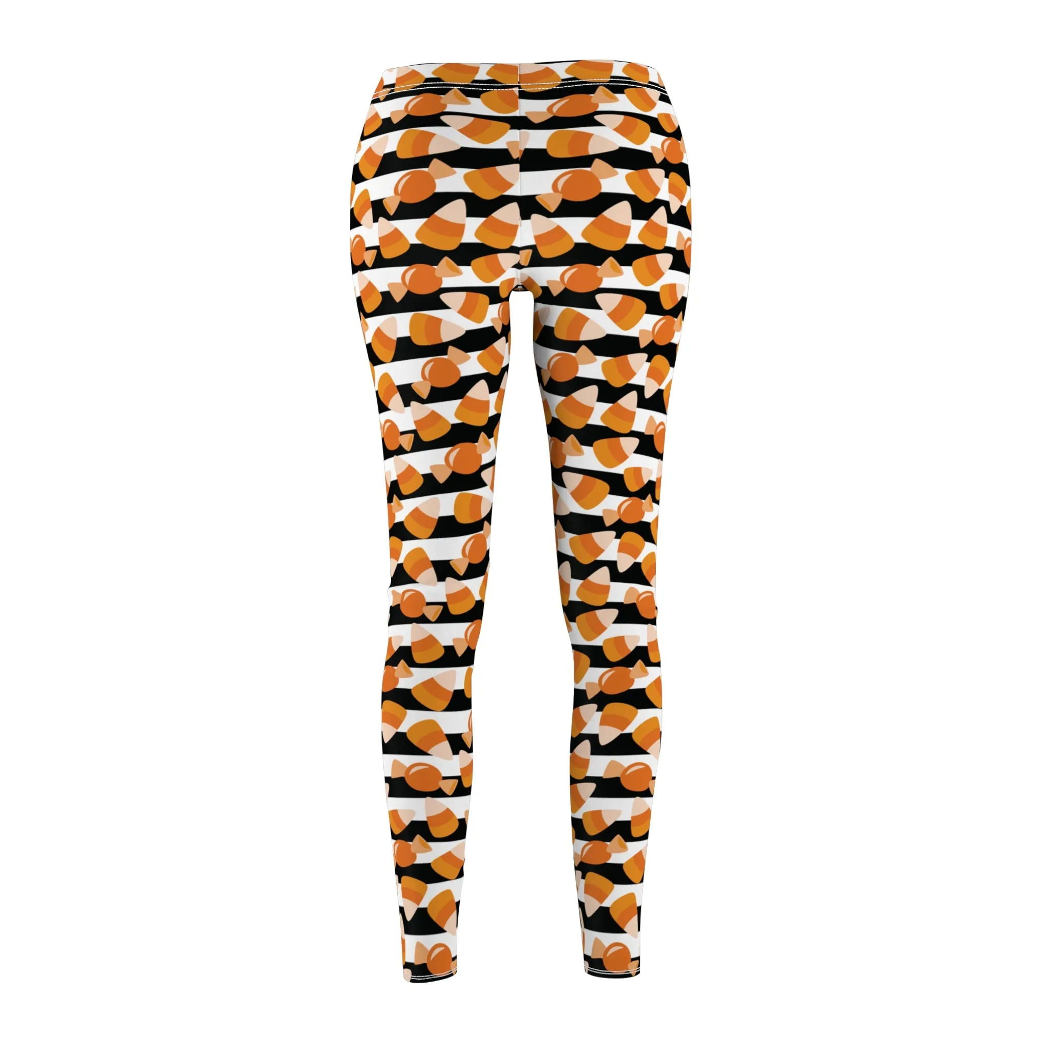 Candy Corn Halloween Womens Leggings Yoga Stretch Pants - Saiko Studio