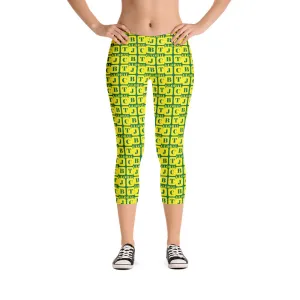 Capri Leggings "2023-0231 Green (Yellow Logo)"