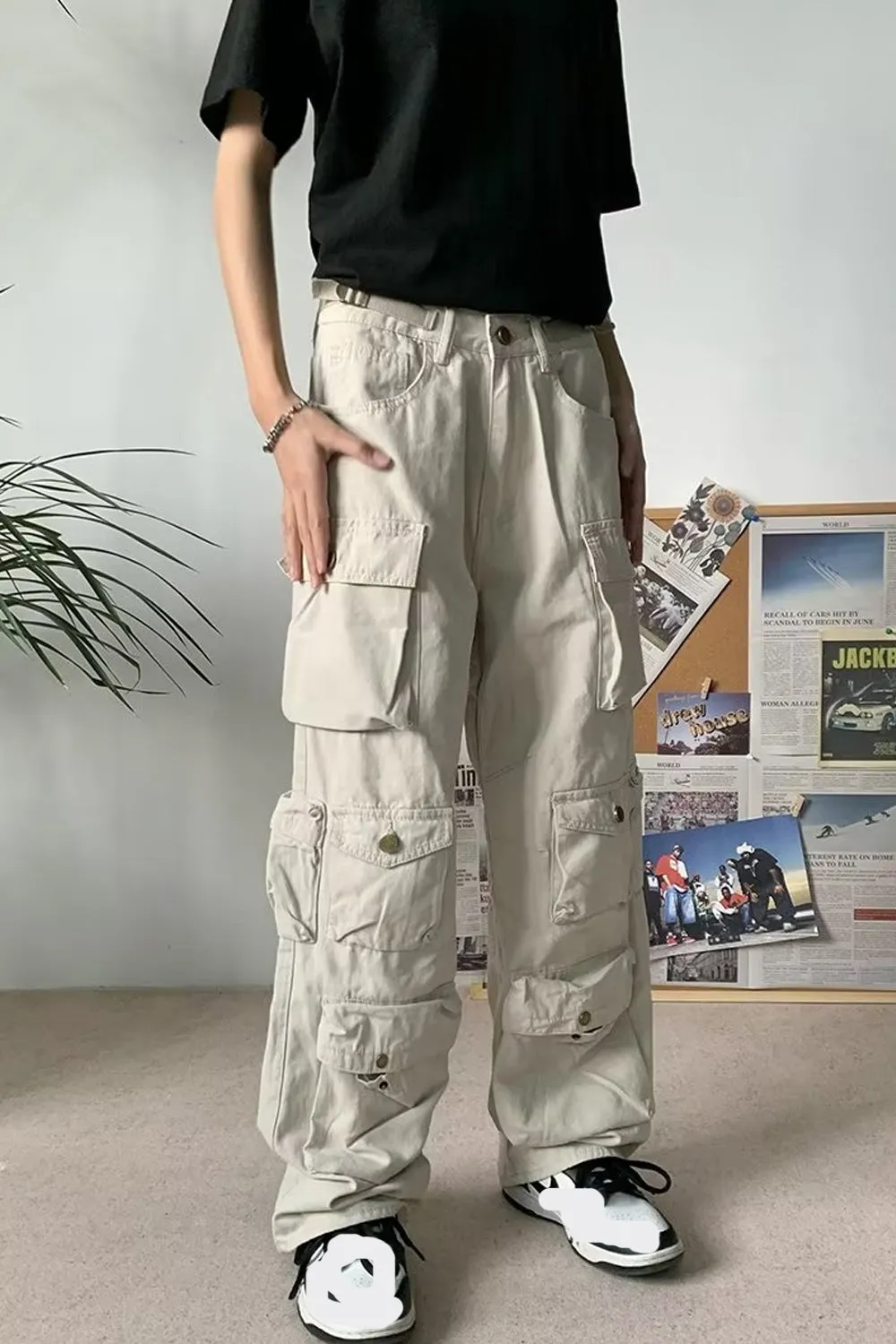 Cargo Multi Pockets Straight Casual Long Pants