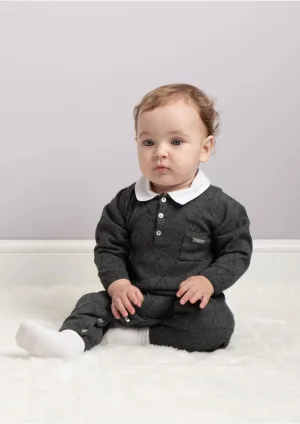Charcoal Diamond Knitted Two Piece Set