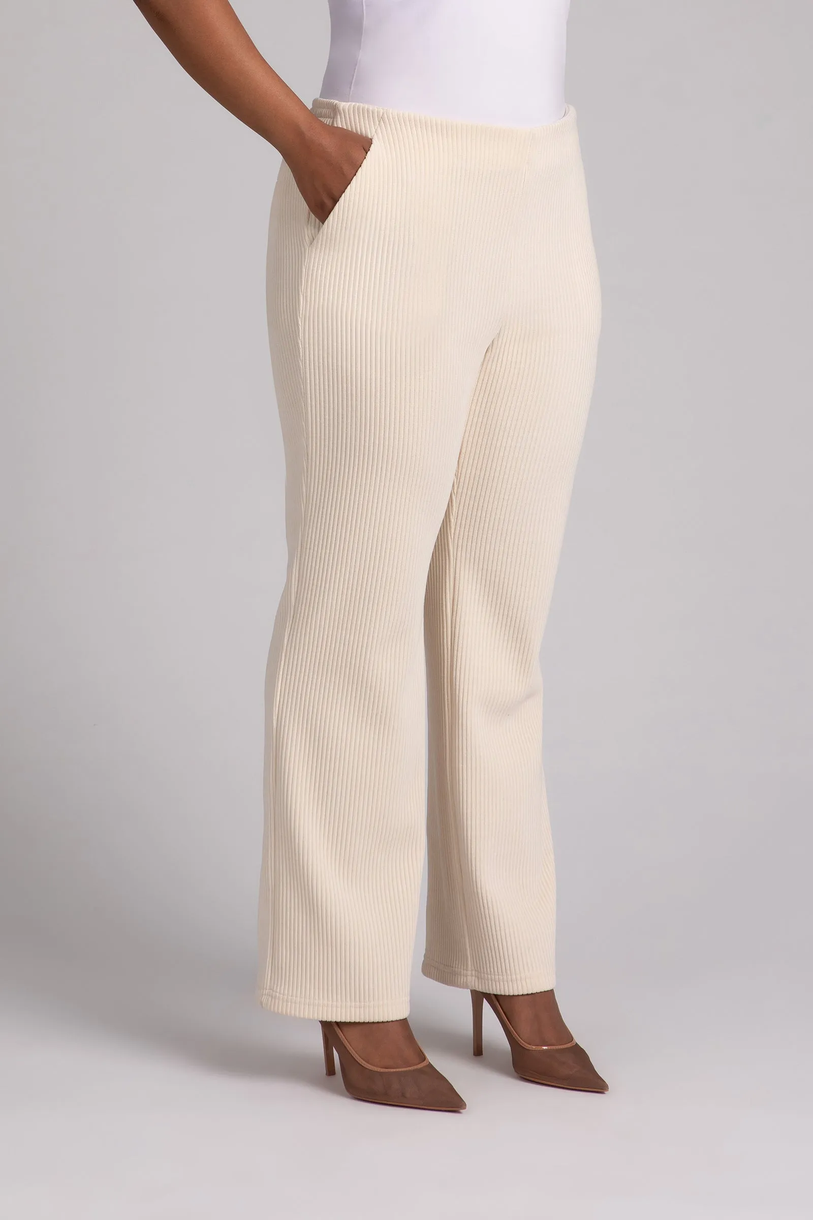 Chenille Cord Pull On Stovepipe Pant