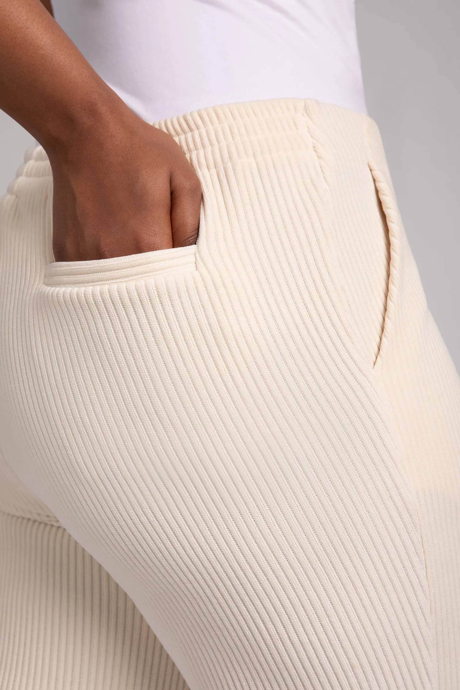 Chenille Cord Pull On Stovepipe Pant