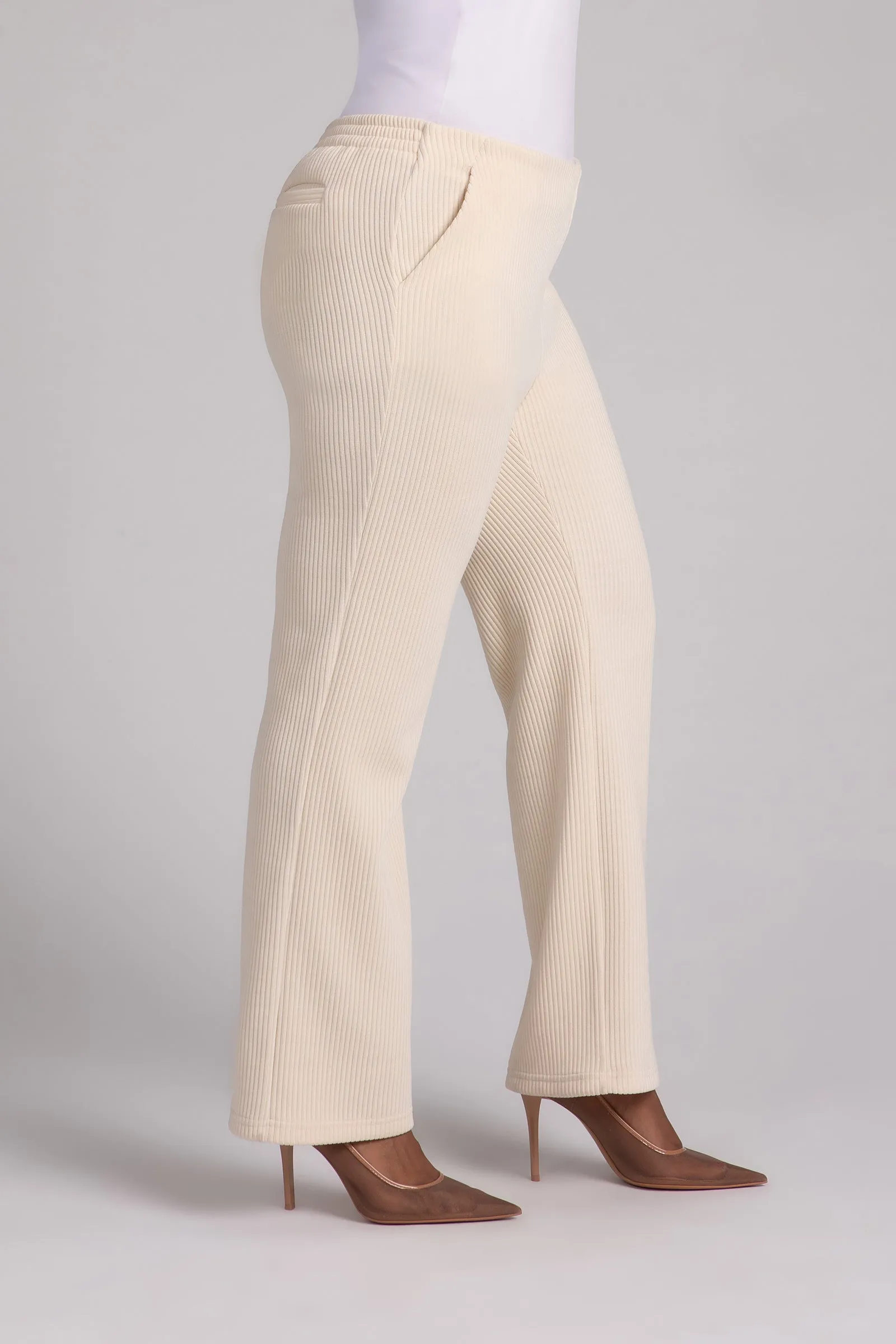 Chenille Cord Pull On Stovepipe Pant