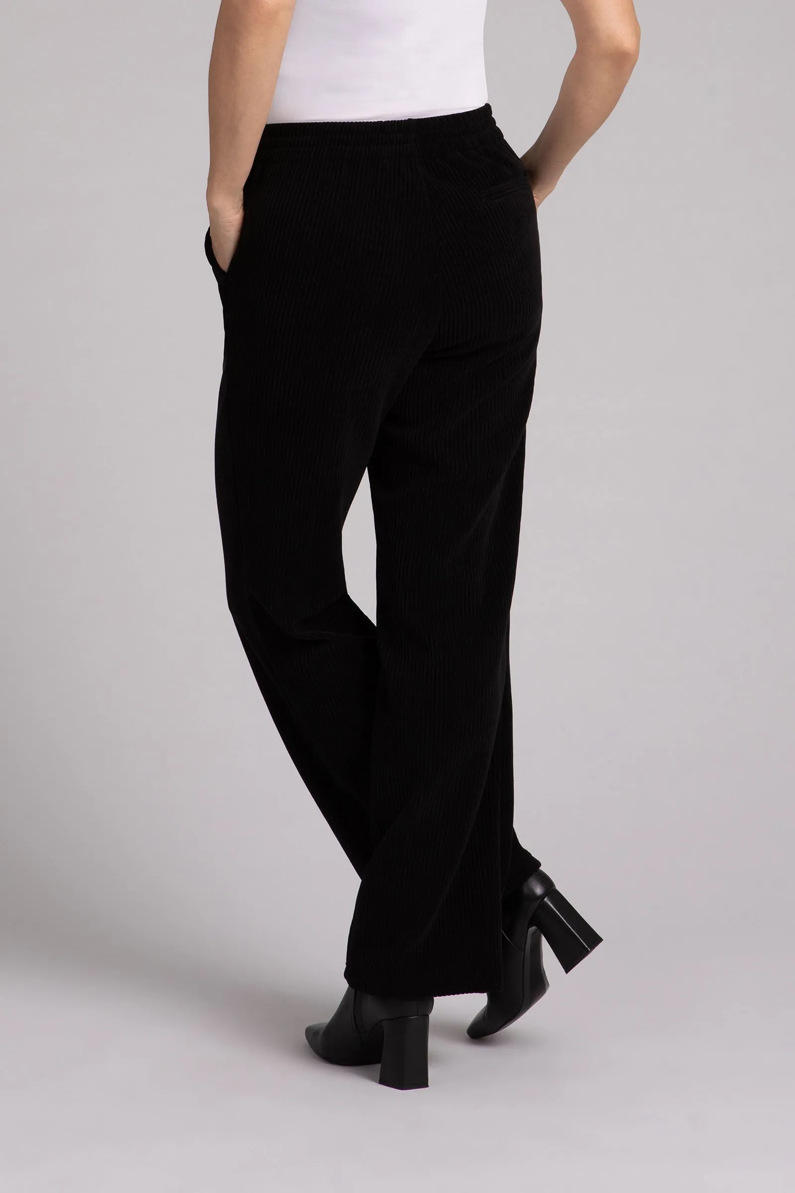 Chenille Cord Pull On Stovepipe Pant