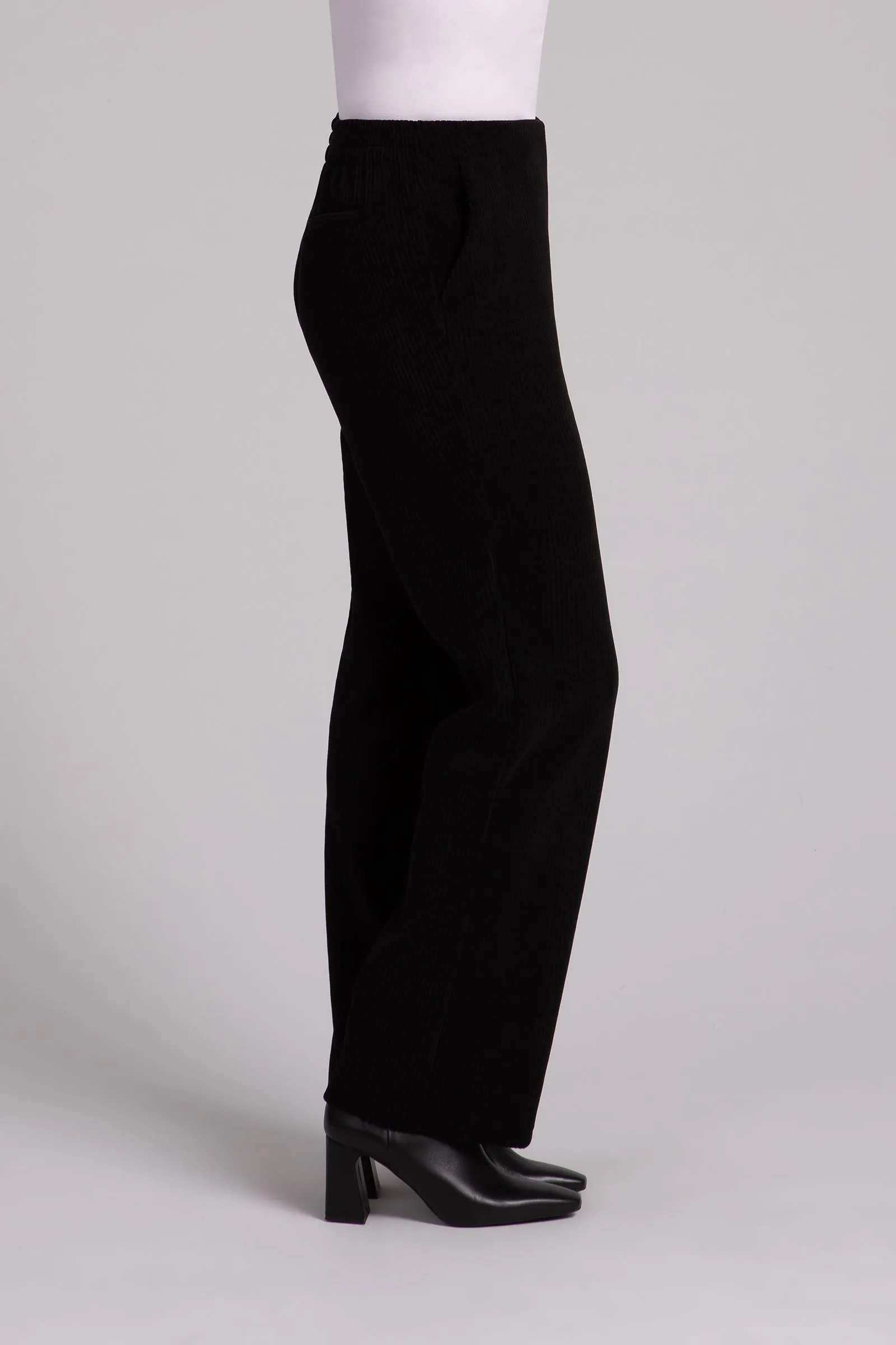Chenille Cord Pull On Stovepipe Pant