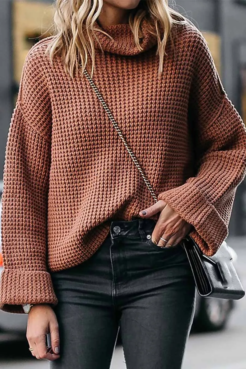Chicindress High Neck Loose Knit Sweater
