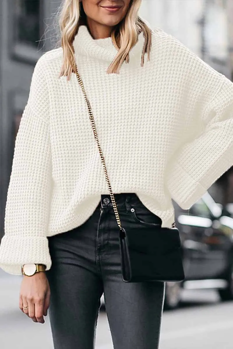 Chicindress High Neck Loose Knit Sweater