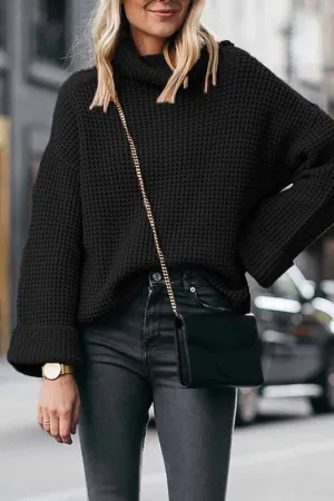 Chicindress High Neck Loose Knit Sweater