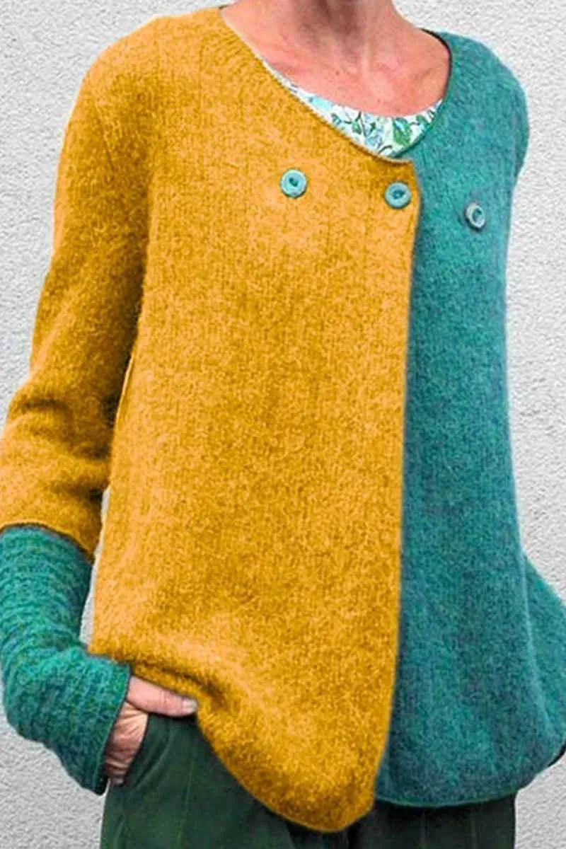Chicindress Loose Stitching Knitted Sweater