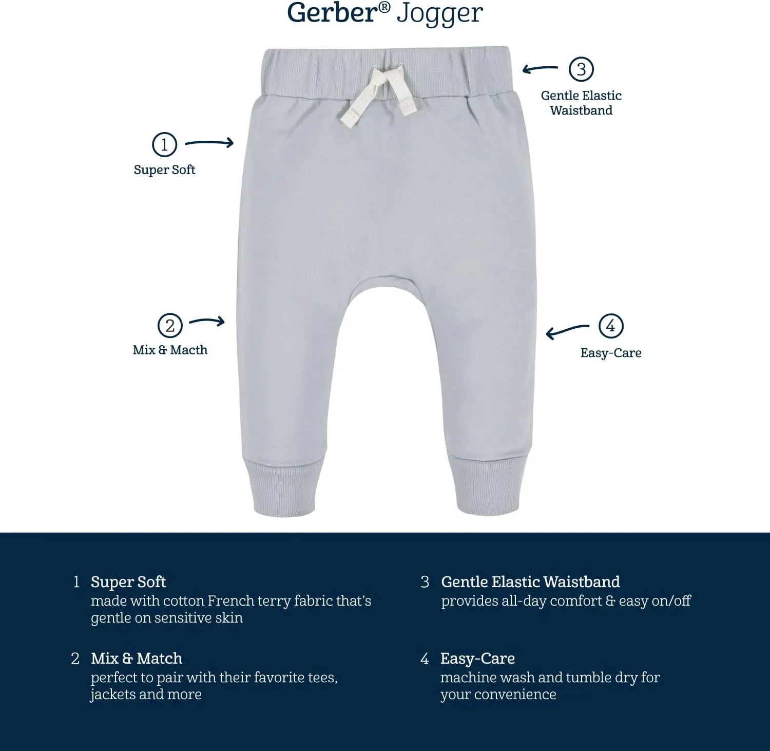 Comfortable Toddler Jogging Trousers - 3 - Pack Basics