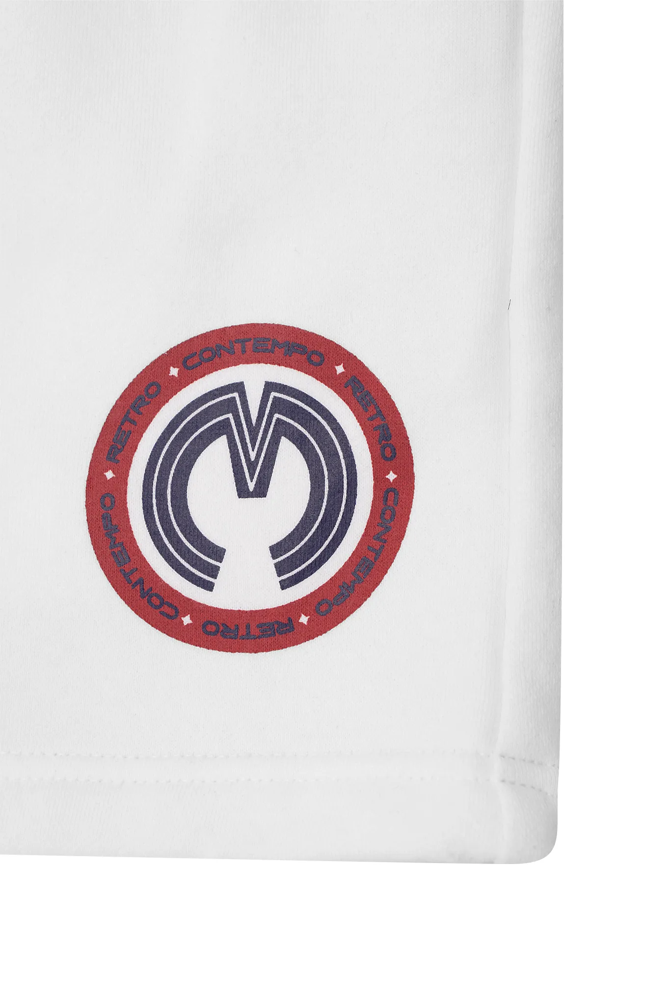 CONTEMPO RETRO "RING" SWEATSHORTS IN WHITE