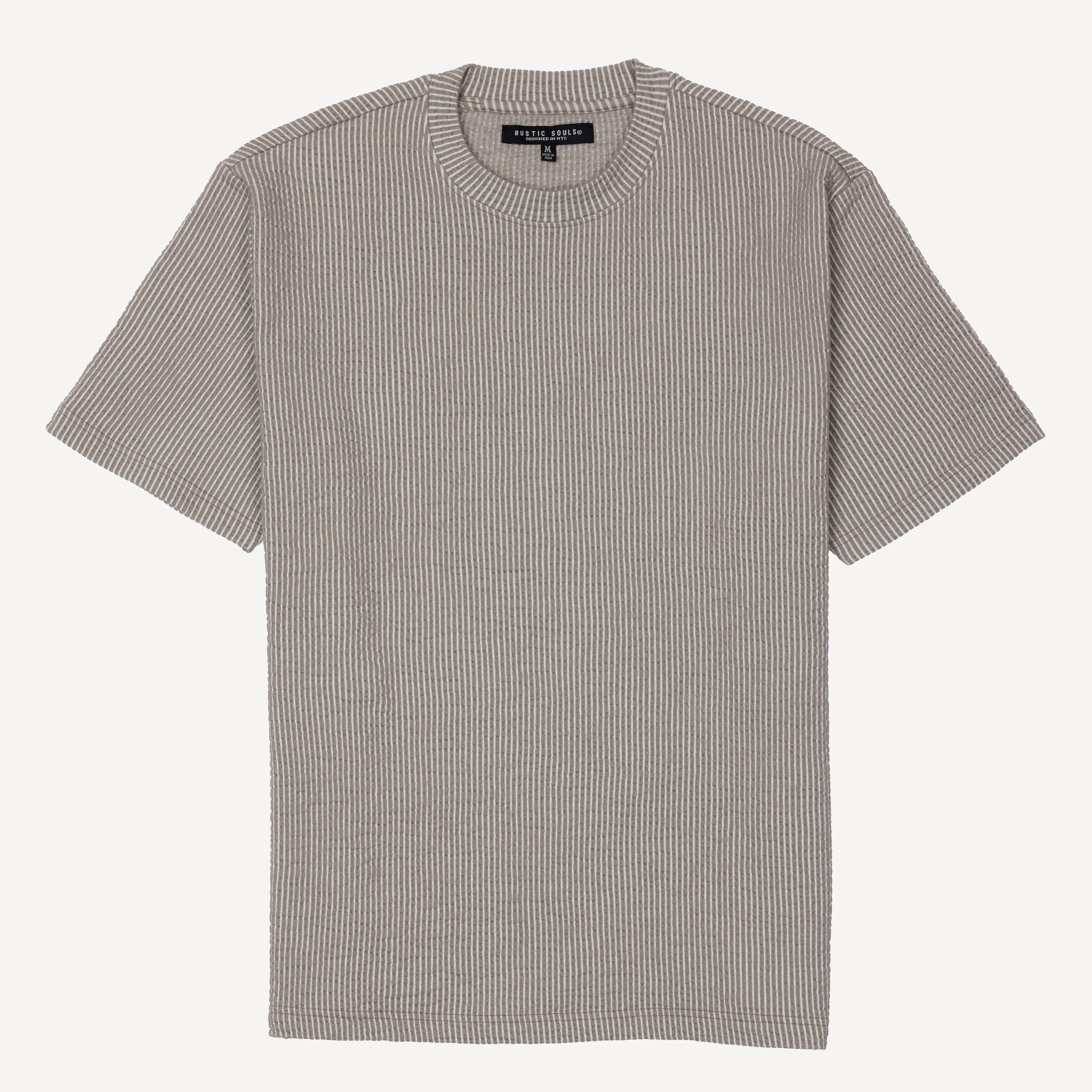 Cool Knit Seersucker Relaxed Tee - Wet Weather / White Stripe