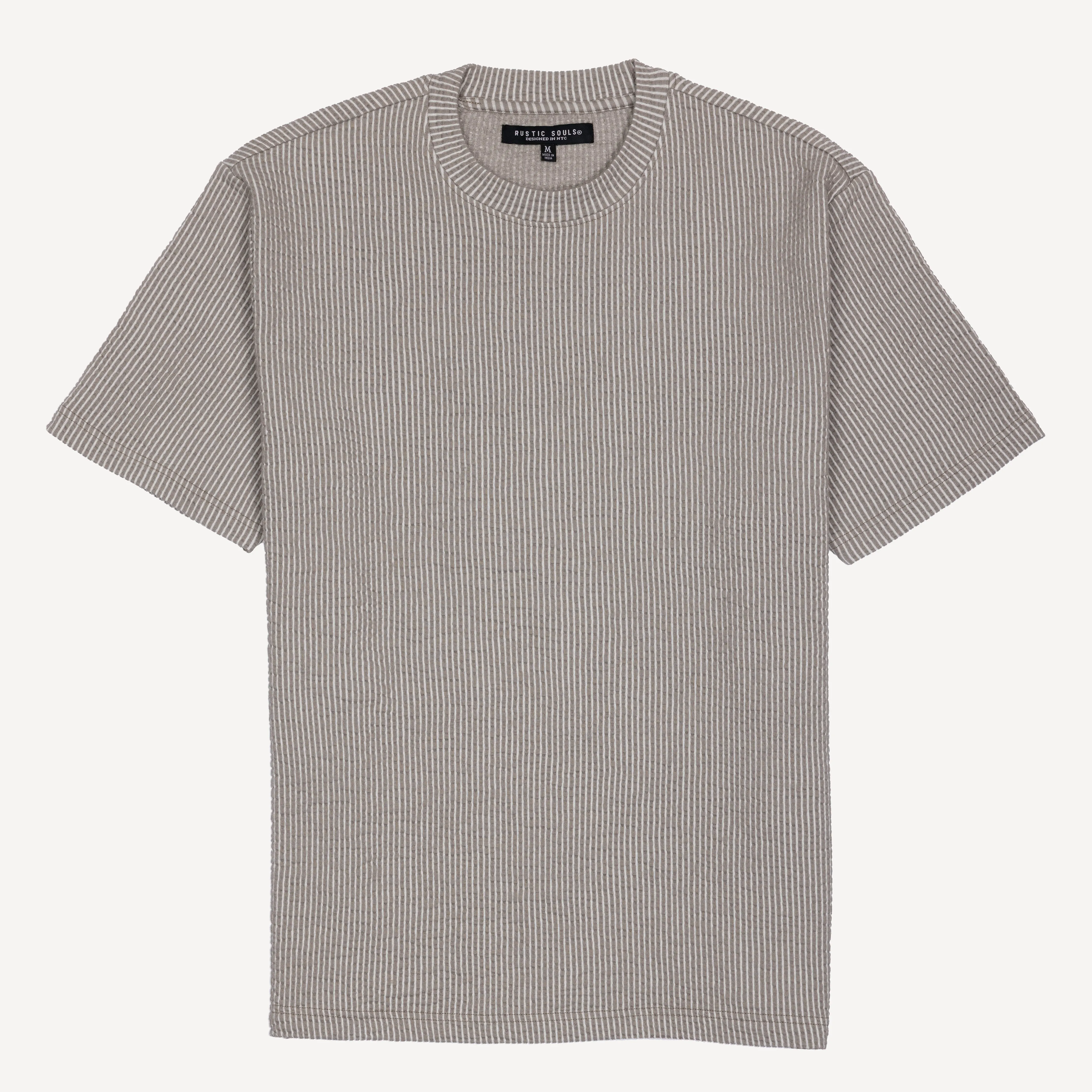 Cool Knit Seersucker Relaxed Tee - Wet Weather / White Stripe