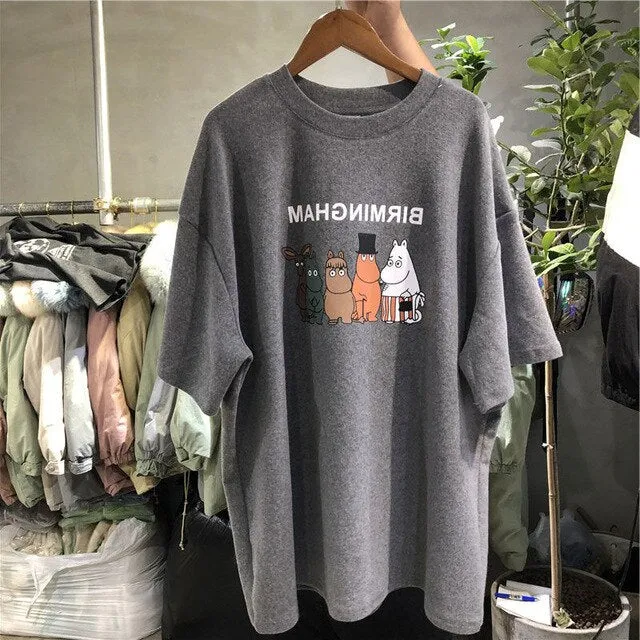 Cotton Loose T-Shirt in Various Designs