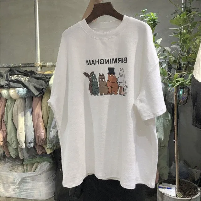Cotton Loose T-Shirt in Various Designs