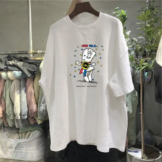 Cotton Loose T-Shirt in Various Designs