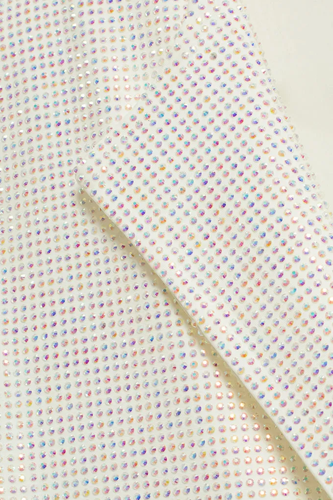 Crystal-encrusted V-neck jacket