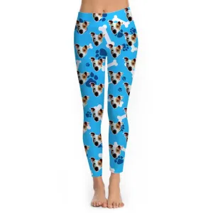 Custom Puppy Leggings - Blue