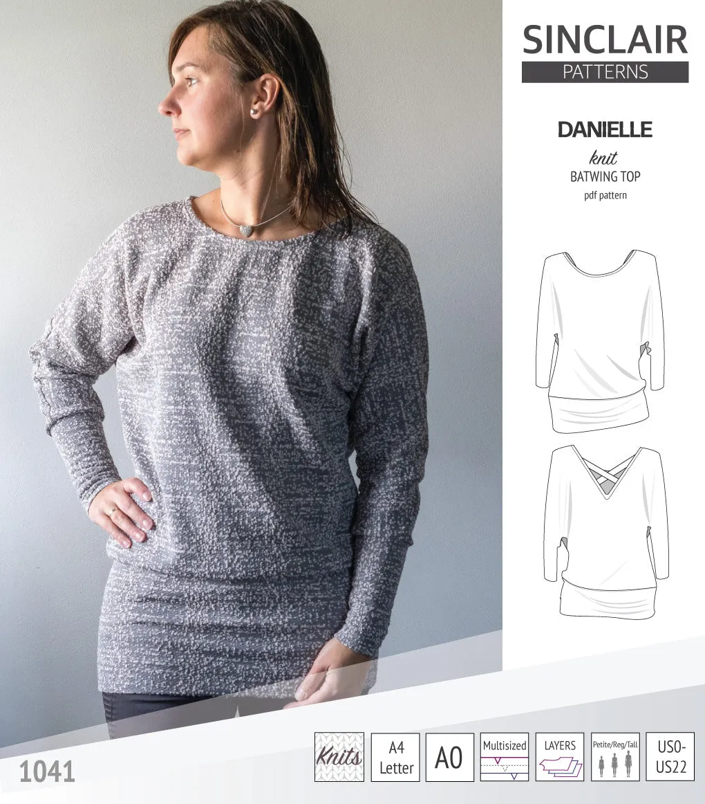 Danielle relaxed fit batwing knit top (PDF)