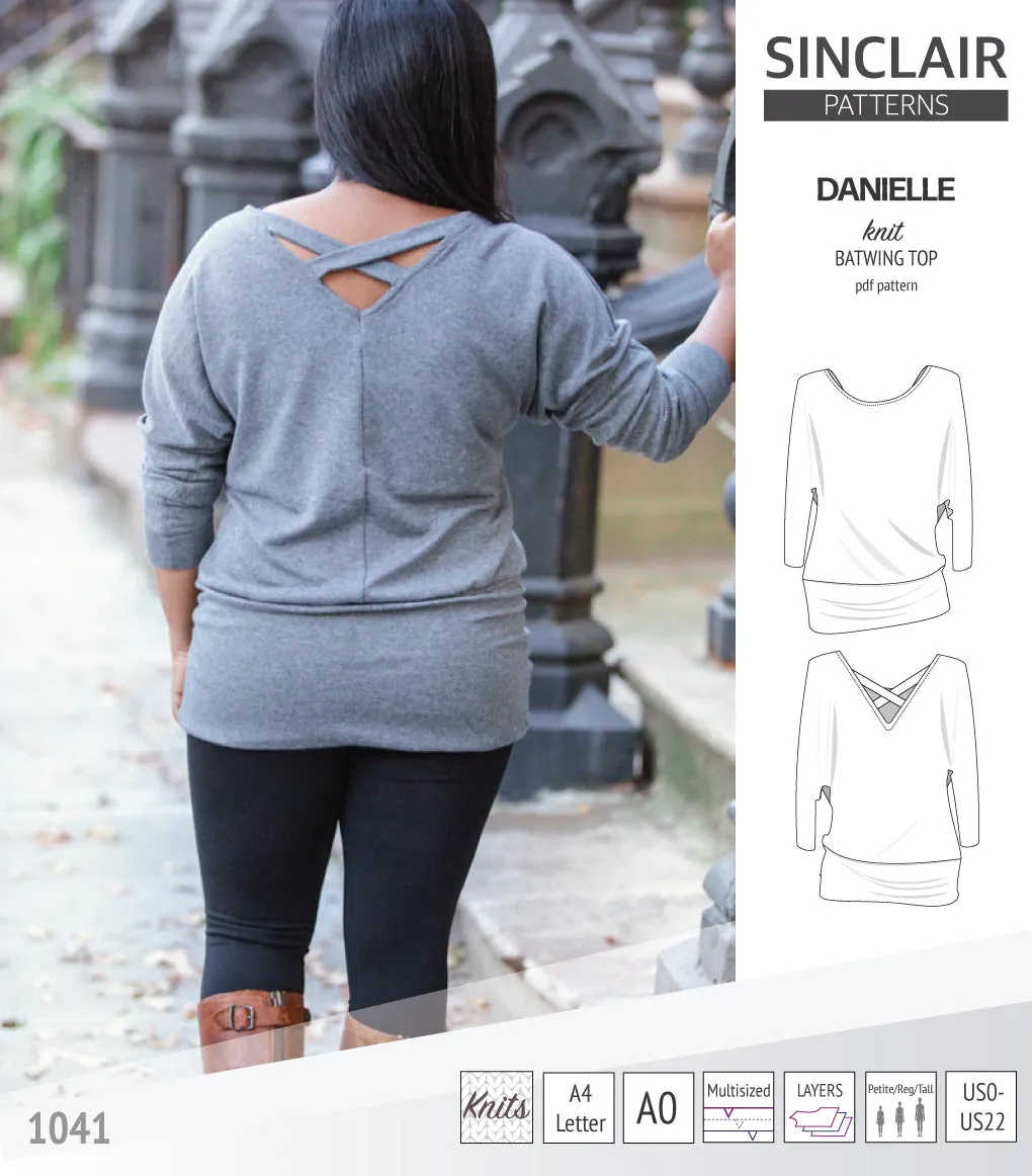 Danielle relaxed fit batwing knit top (PDF)