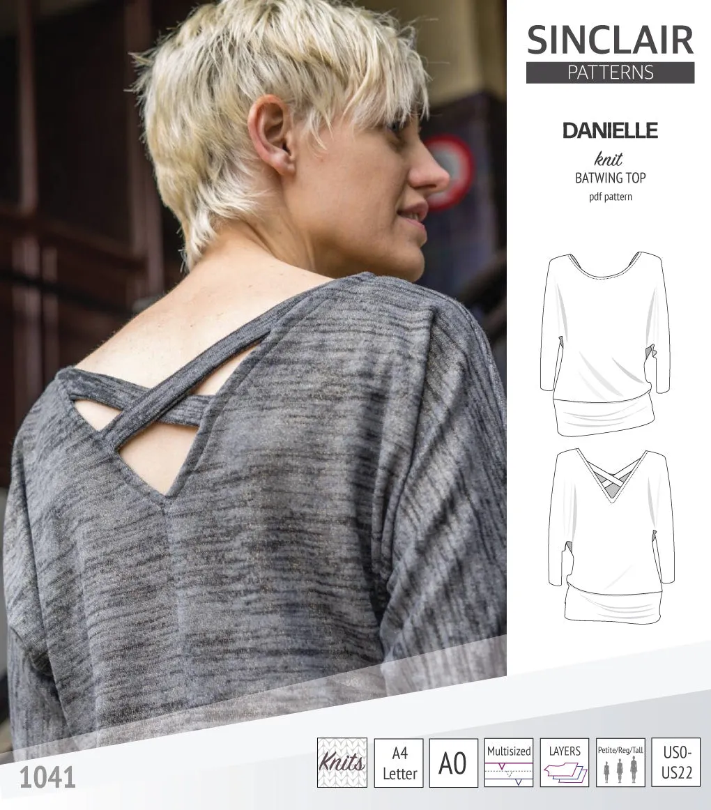 Danielle relaxed fit batwing knit top (PDF)