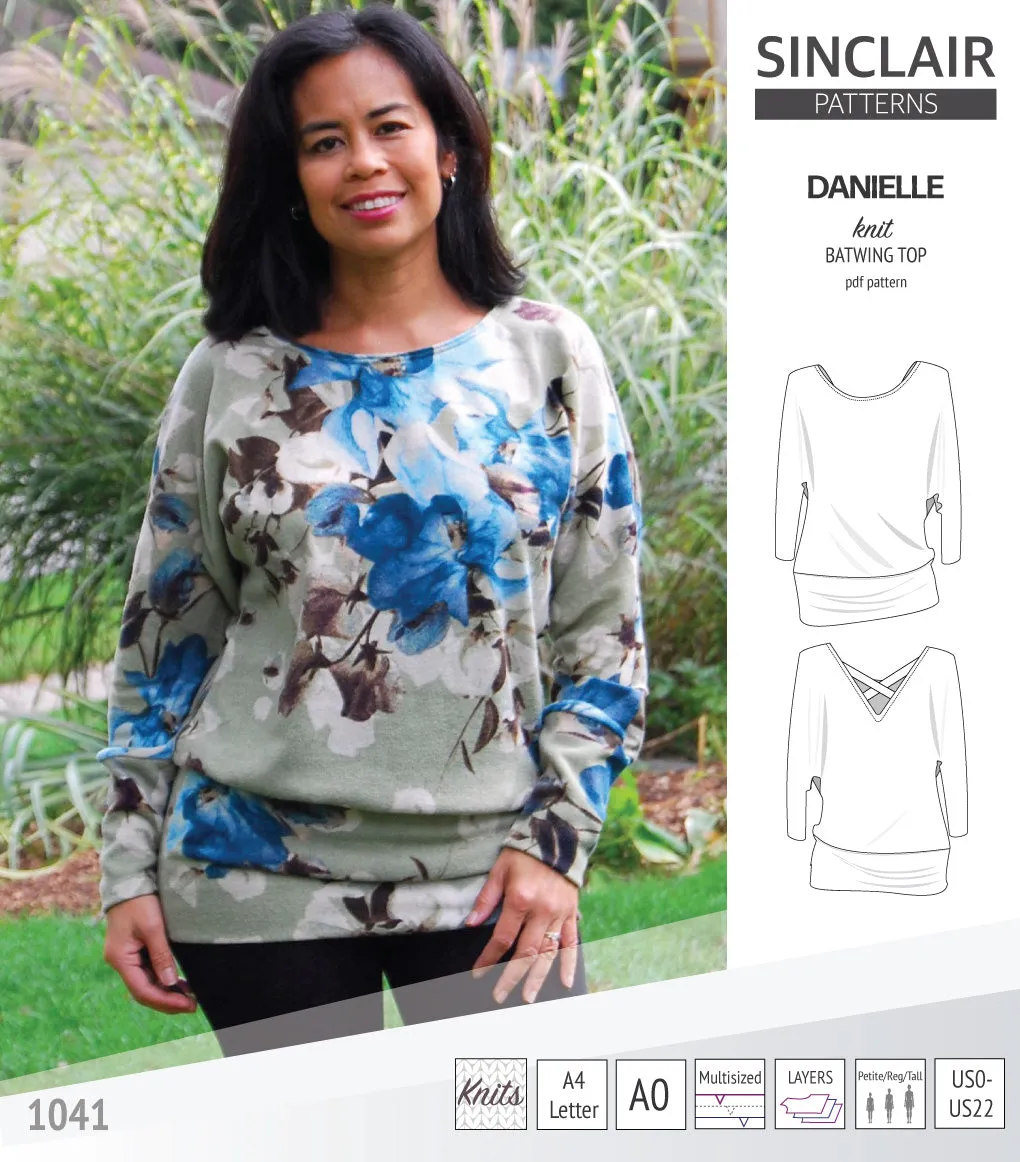 Danielle relaxed fit batwing knit top (PDF)