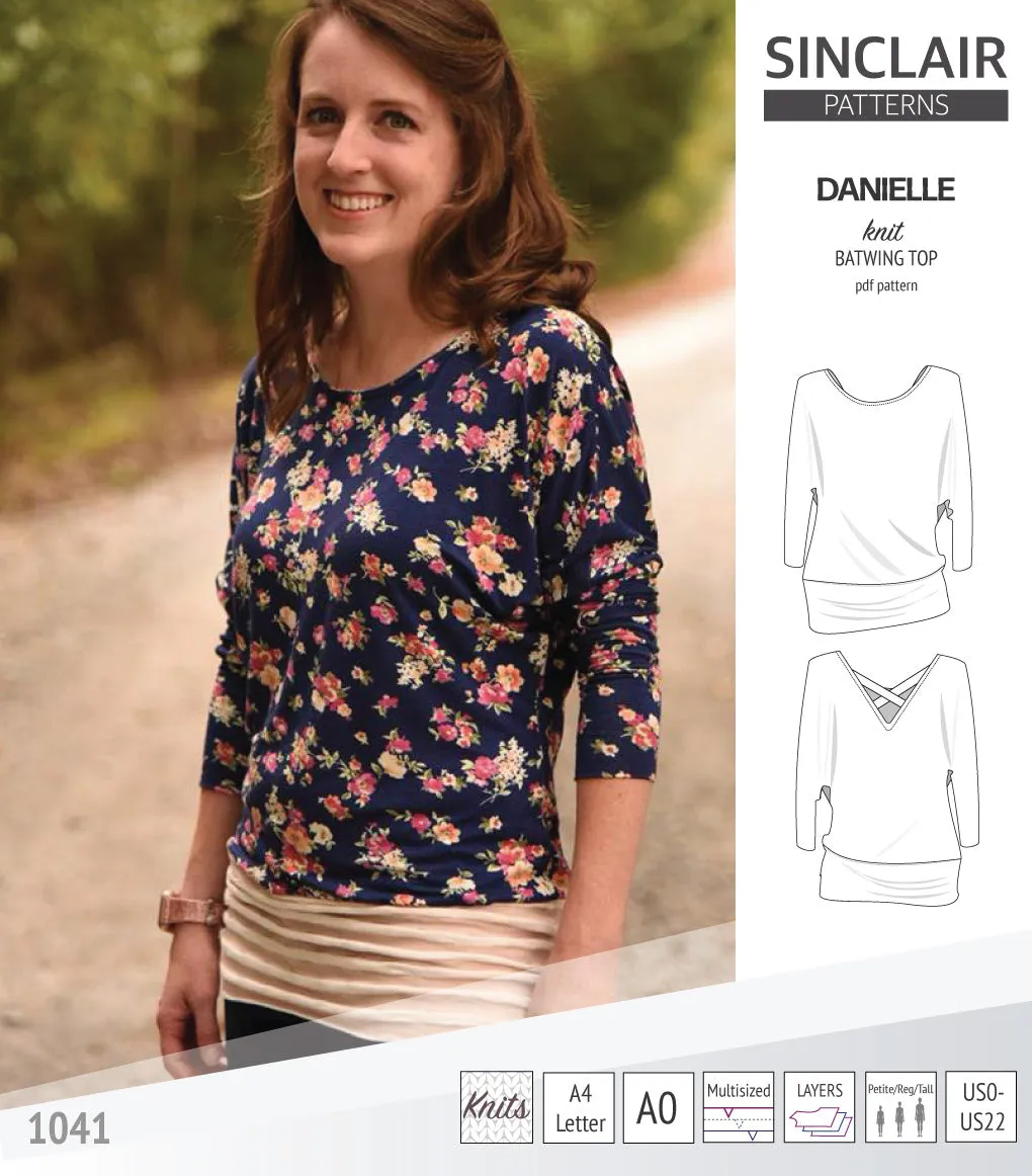 Danielle relaxed fit batwing knit top (PDF)