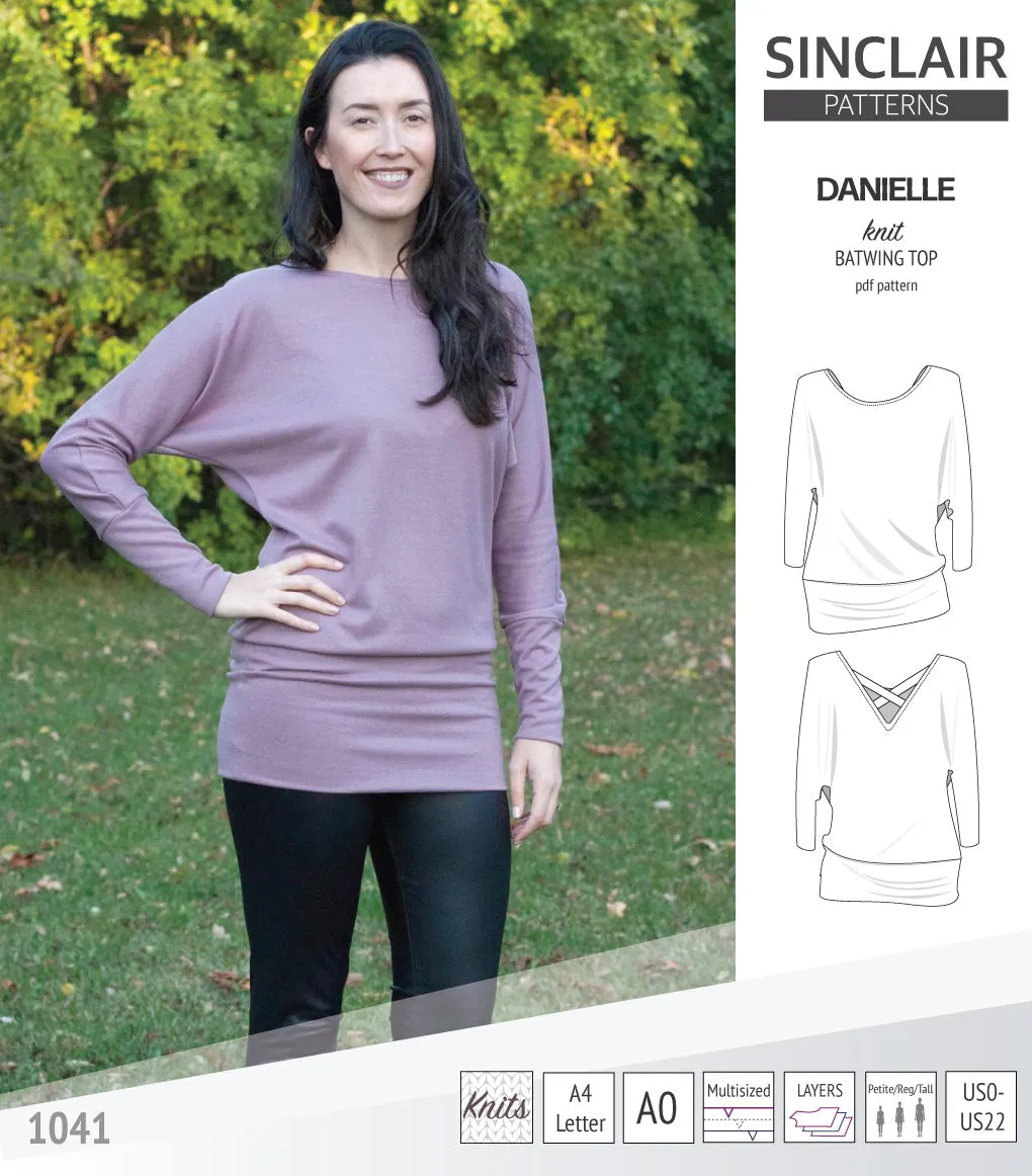 Danielle relaxed fit batwing knit top (PDF)