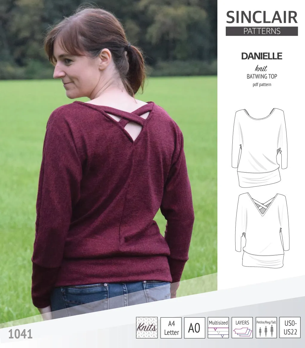 Danielle relaxed fit batwing knit top (PDF)