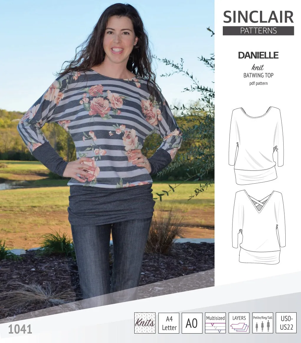 Danielle relaxed fit batwing knit top (PDF)
