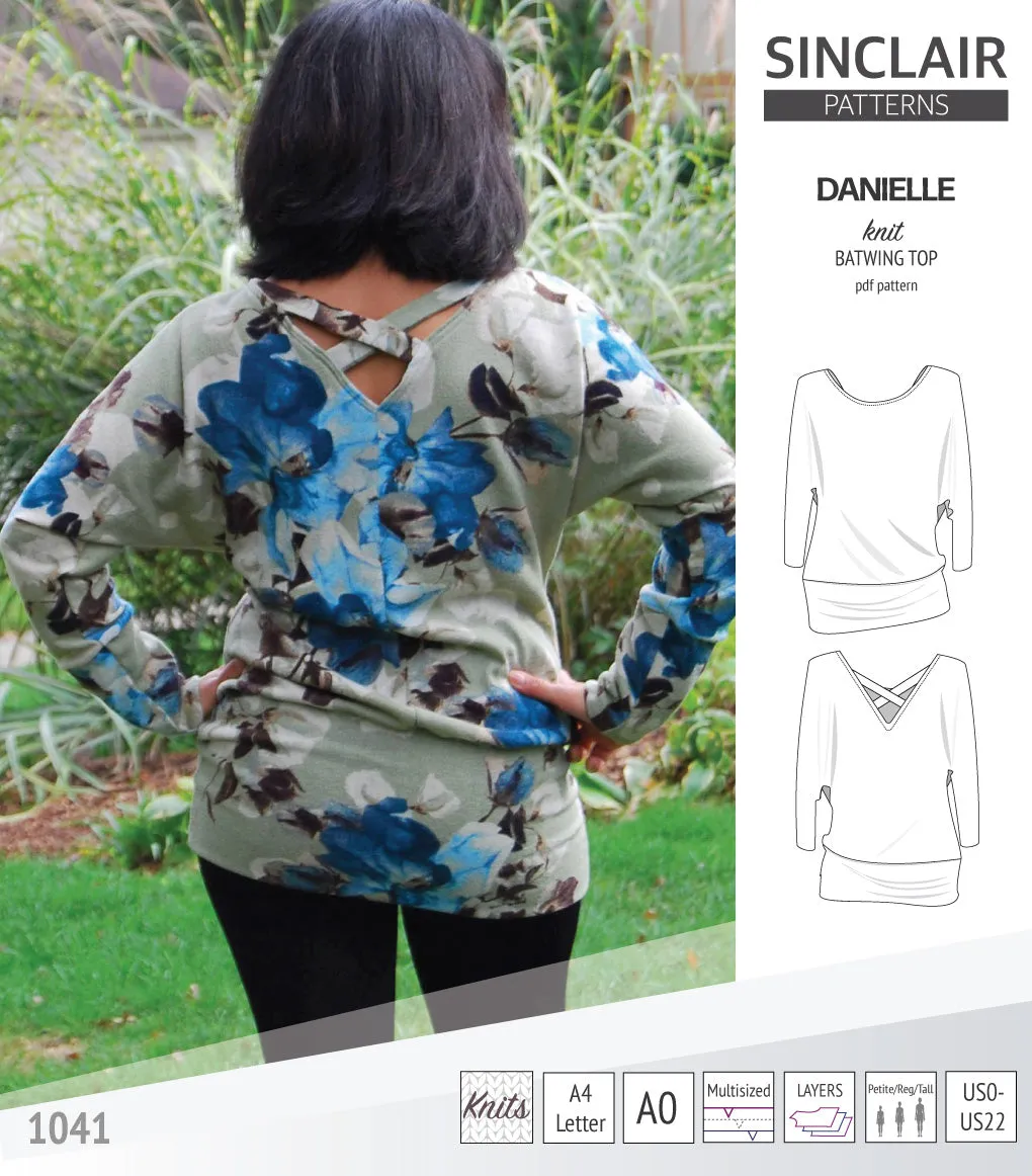 Danielle relaxed fit batwing knit top (PDF)