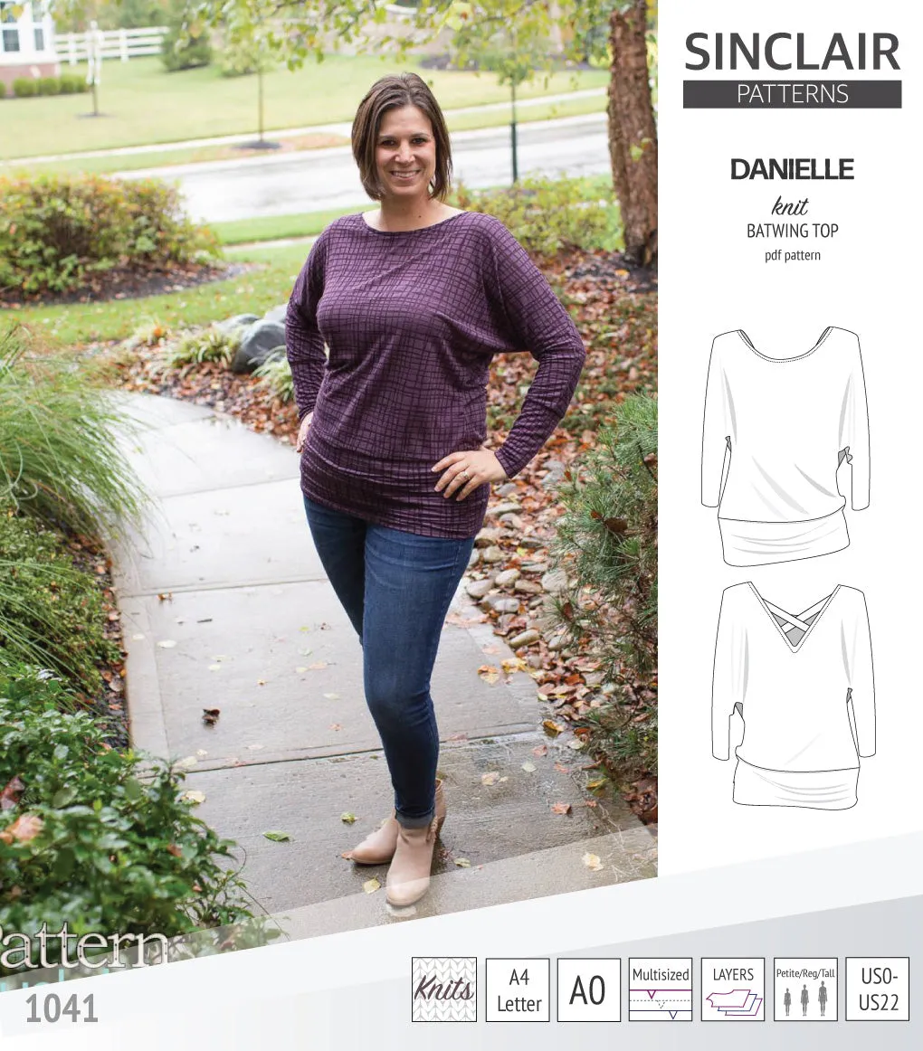 Danielle relaxed fit batwing knit top (PDF)